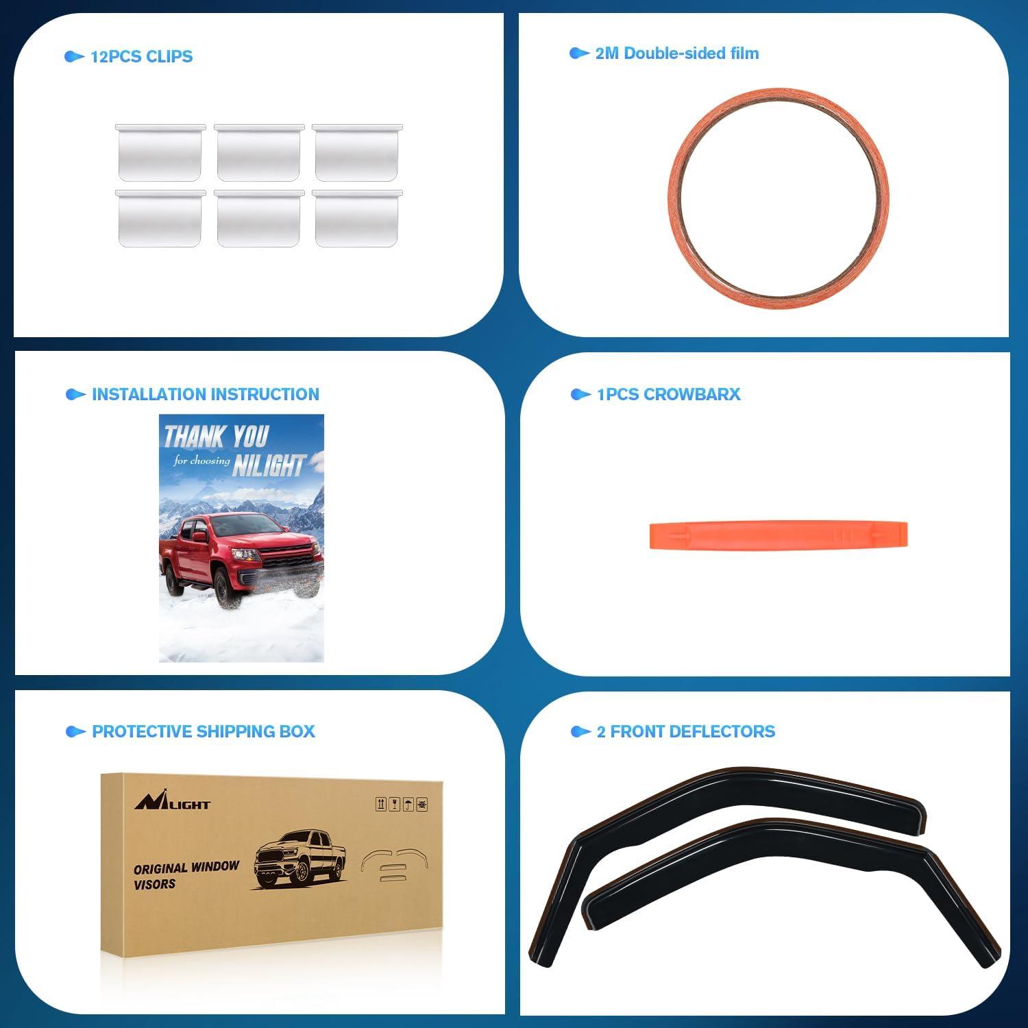 imageNilight inChannel Rain Guards for 19962025 Chevrolet Express VanGMC Savana Vent Window Visors 2016 2017 2018 2019 2020 2021 2022 2023 2024 2025 Original Window Deflectors2PCS