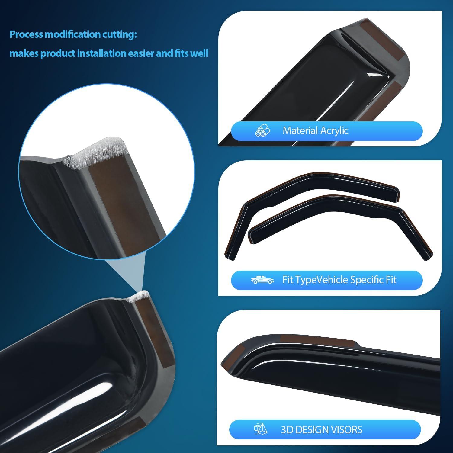 imageNilight inChannel Rain Guards for 19962025 Chevrolet Express VanGMC Savana Vent Window Visors 2016 2017 2018 2019 2020 2021 2022 2023 2024 2025 Original Window Deflectors2PCS