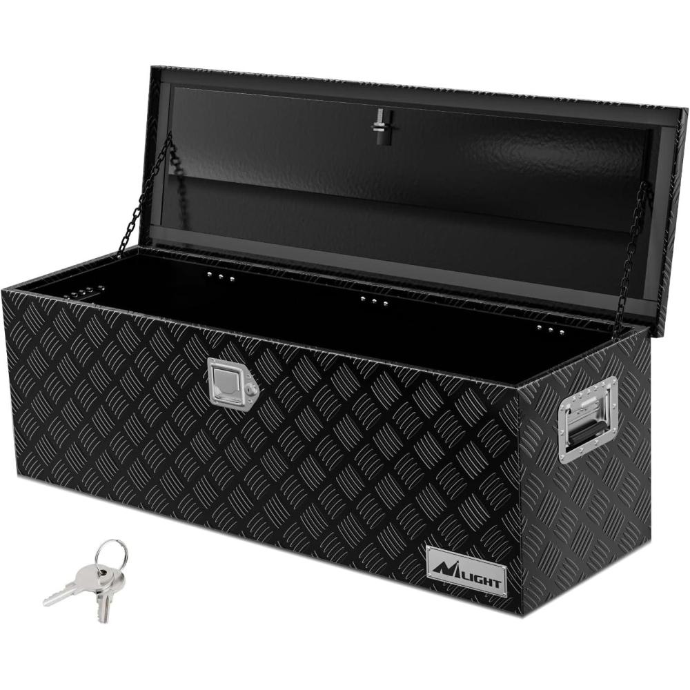 imageNilight 39 Inch Truck Tool Box Heavy Duty Aluminum Stripes Plated Pick Up Truck Bed Toolboxes 39quotx13quotx10quot Waterproof Storage Organizer for Bed of Truck RV Trailer with Side Handle Lock Keys Black44x15x15