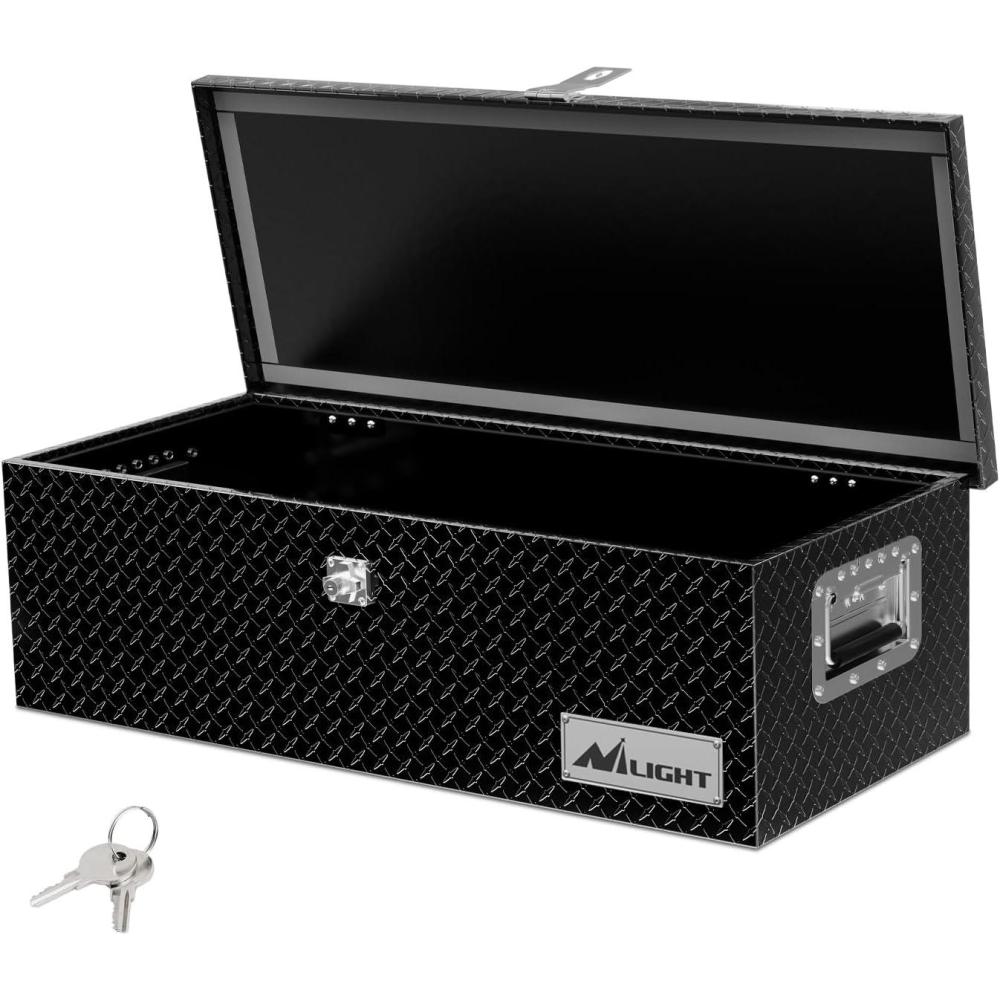 imageNilight 39 Inch Truck Tool Box Heavy Duty Aluminum Stripes Plated Pick Up Truck Bed Toolboxes 39quotx13quotx10quot Waterproof Storage Organizer for Bed of Truck RV Trailer with Side Handle Lock Keys Black30x13x96