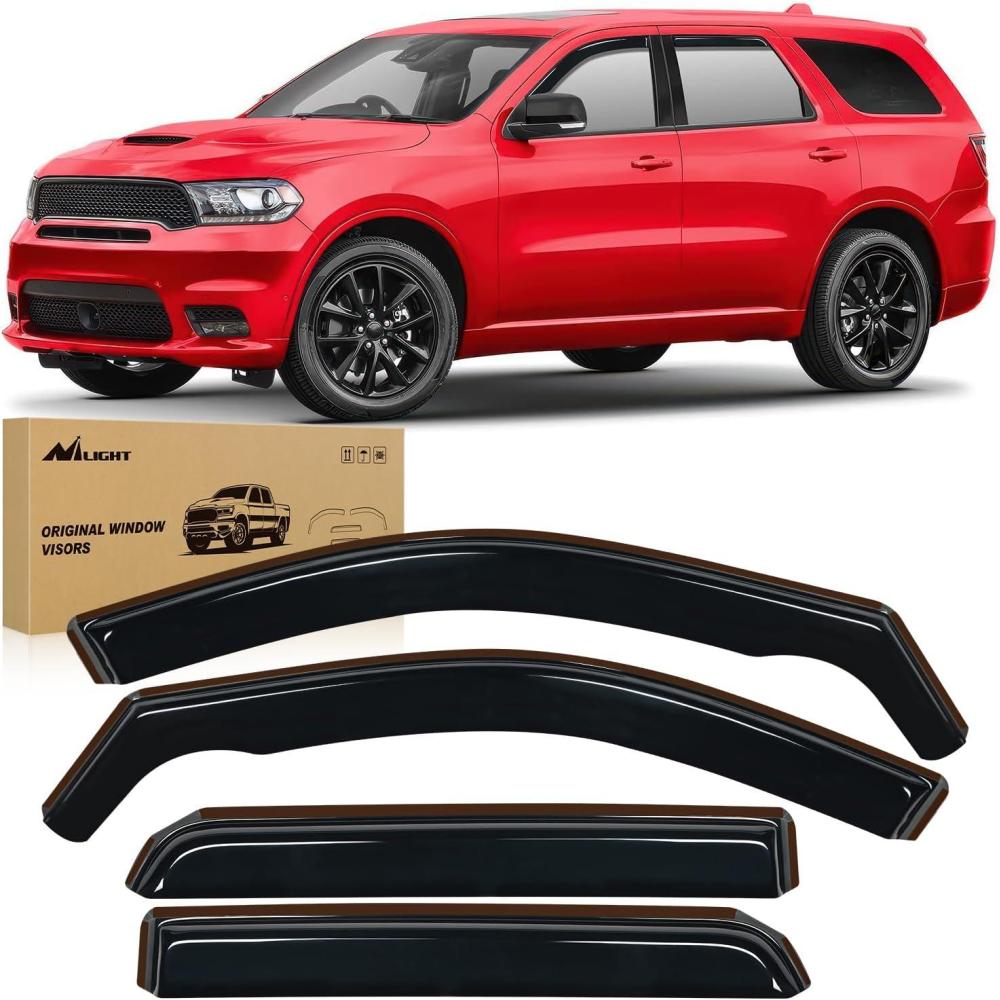 imageNilight Window Visor Compatible with Dodge Durango 2011 2012 2013 2014 2015 2016 2017 2018 2019 2020 2021 2022 2023 2024 in Channel Window Deflectors Rain Guards Acrylic4pcsDurango 20112024