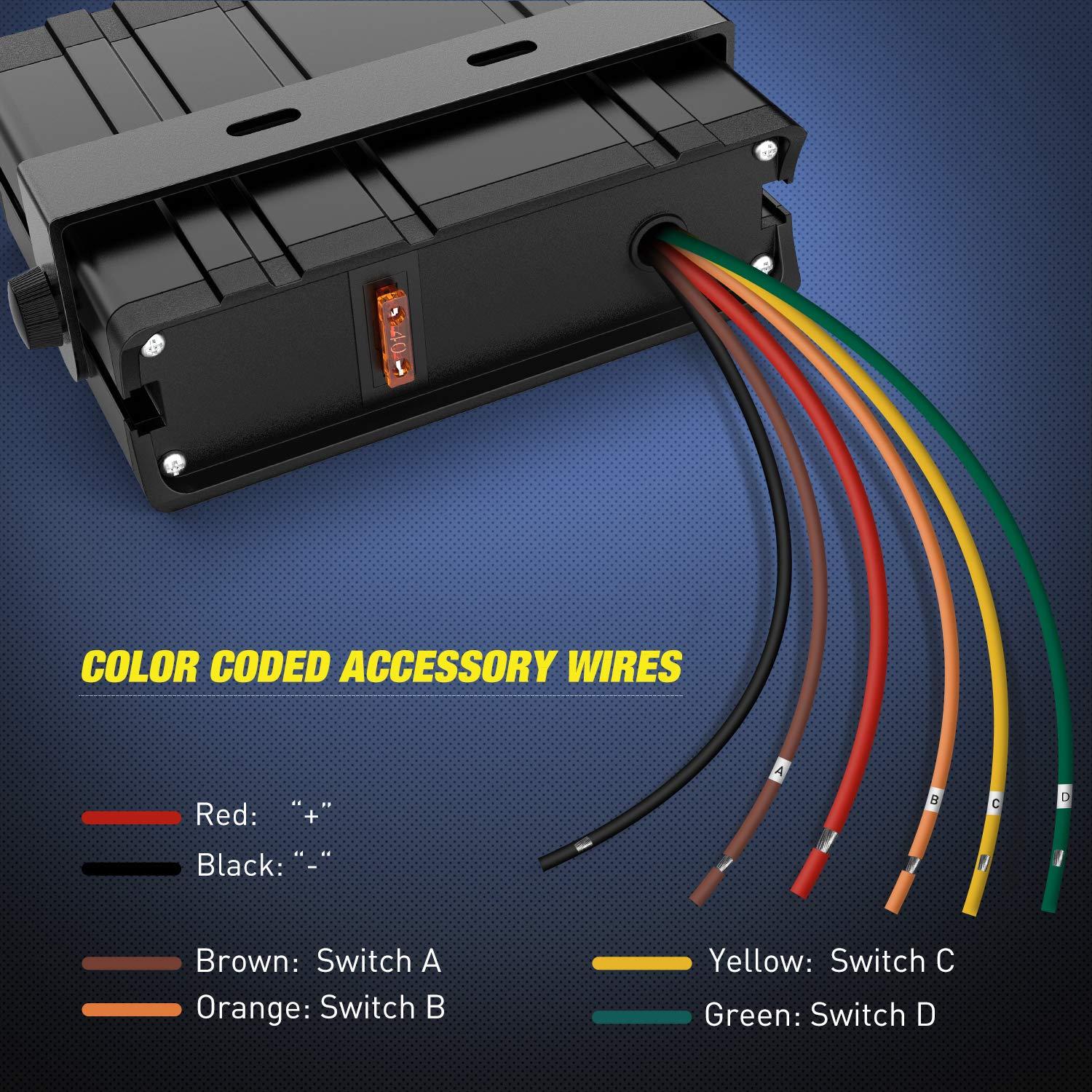 imageNilight  6 Gang Rocker Switch Box SPST Toggle Switch Panel 12V 24V 20A Switch Panel 60Amp Max for Automotive Cars Vehicles Boats RVs Campers SUVs4 Gang Switch Box