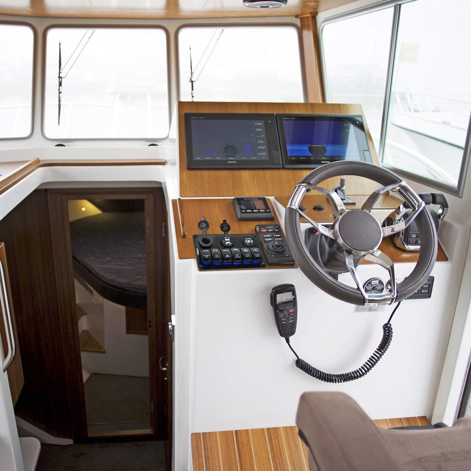 imageNilight  Gang Rocker Switch Panel with USB Charger and Cigarette Lighter 12V 24V Toggle LED Light Bar Rear Lights Rock Switches for Cars Rvs Trucks6 Gang