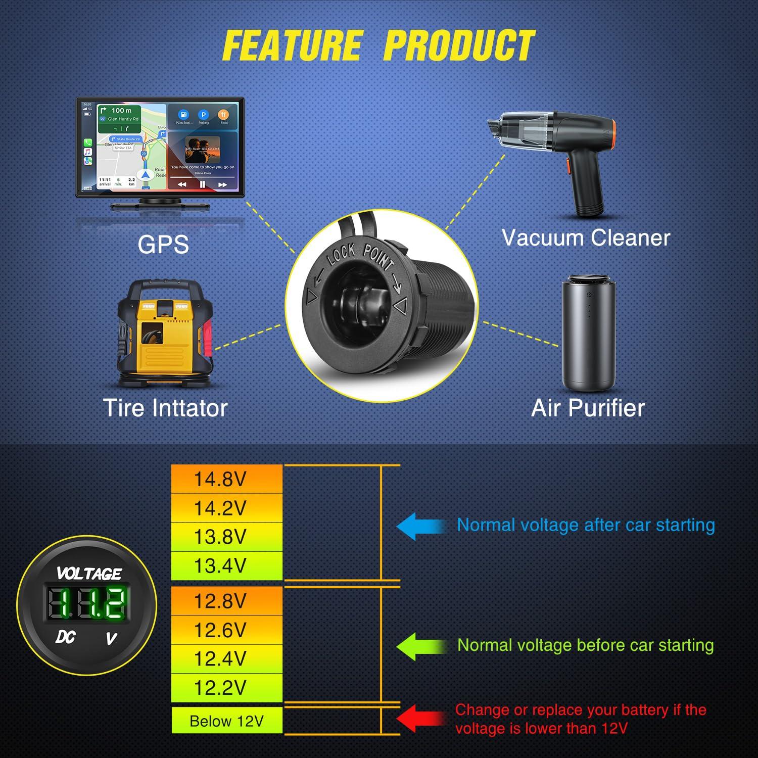 imageNilight 6 Gang ON Off Rocker Switch Panel 12V Voltmeter Dual USB Charger Cigarette Lighter Socket For RV Truck Boat  2 Years WarrantyType C  USB Green