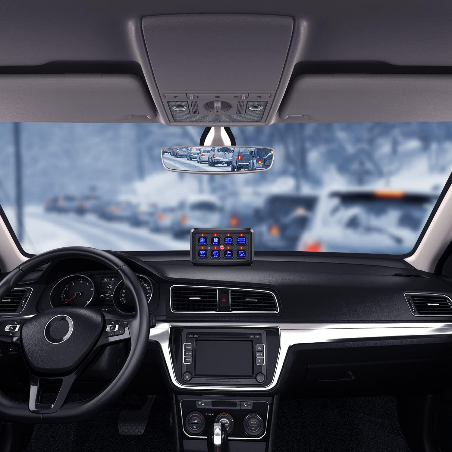 imageNilight 6 Gang Switch Panel Universal Circuit Control Relay System with Fuse Wiring Harness Automatic Dimmable ONOff LED Pod for Cars Trucks Boats ATV UTV SUVBlue