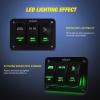 imageNilight 3 Gang Rocker Switch Panel Aluminum 5 Pin ON Off Toggle LED Light Bar SPST 12V24V Green Switches for Marine BoatsCarsATVsUTVsGreen