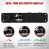 imageNilight 4 in 1 Outlet Socket Panel 12V DC 48A Dual USB 12 Volt Cigarette Lighter LED Voltmeter ON Off Rocker Toggle Switch for Marine Boat Truck CarBlue