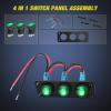 imageNilight 5 Gang 3 Pin Rocker Switch Panel 20A Waterproof On Off 12V Green Toggle for Cars Trucks BoatsGreen Waterproof