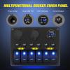 imageNilight 6 Gang ON Off Rocker Switch Panel 12V Voltmeter Dual USB Charger Cigarette Lighter Socket For RV Truck Boat  2 Years WarrantyBlue