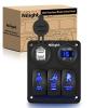 imageNilight  Gang Rocker Switch Panel with USB Charger and Cigarette Lighter 12V 24V Toggle LED Light Bar Rear Lights Rock Switches for Cars Rvs Trucks3 Gang USBVoltmeter