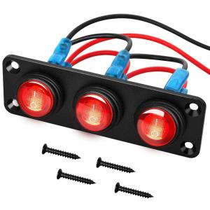 imageNilight 5 Gang 3 Pin Rocker Switch Panel 20A Waterproof On Off 12V Green Toggle for Cars Trucks BoatsRed Waterproof