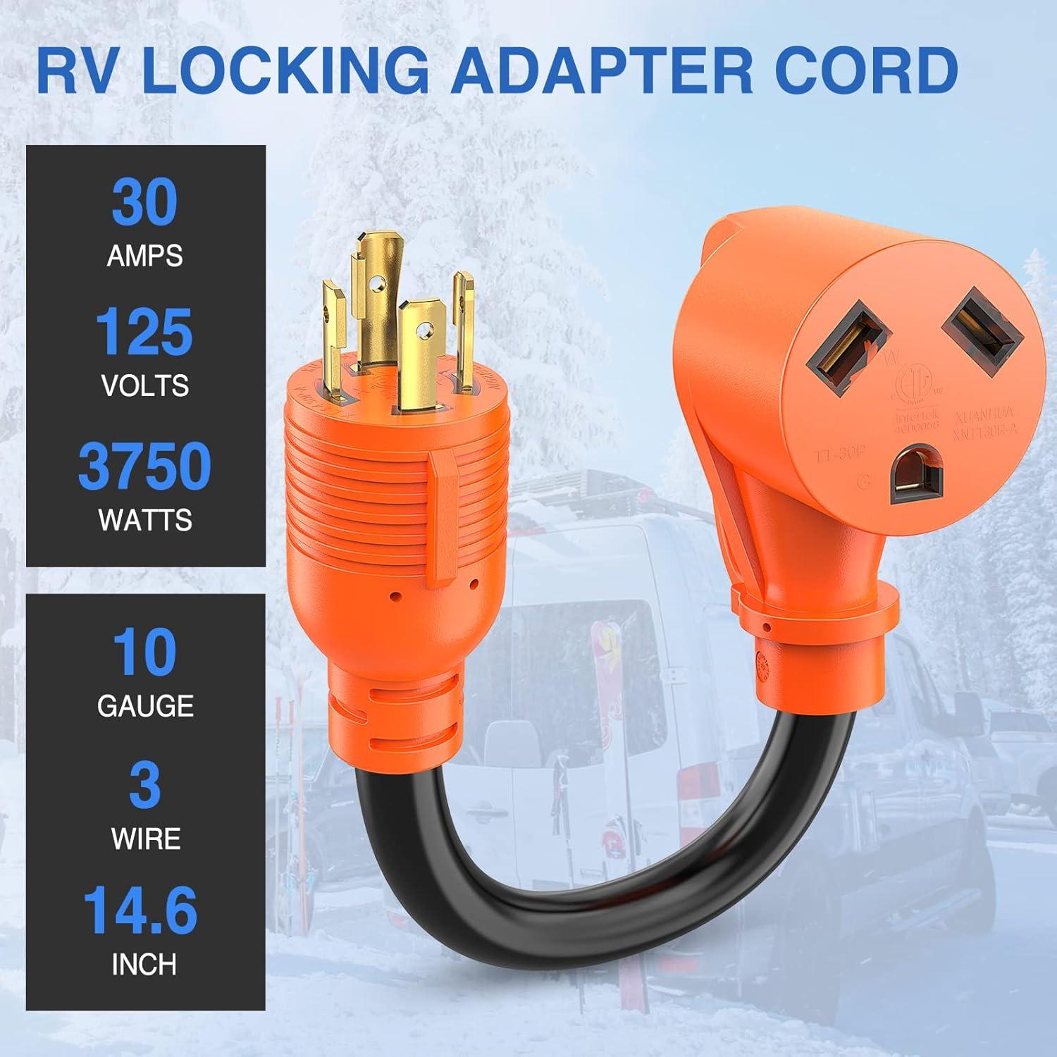 imageNilight  50033R 18 inch 50 Amp to 30 Amp RV Plug Adapter Heavy Duty Dogbone Electrical Adapter with Handle 50A Male to 30A Female Cord Adapter 125V3750W2 Years Warranty30M Locking 4Pin30F