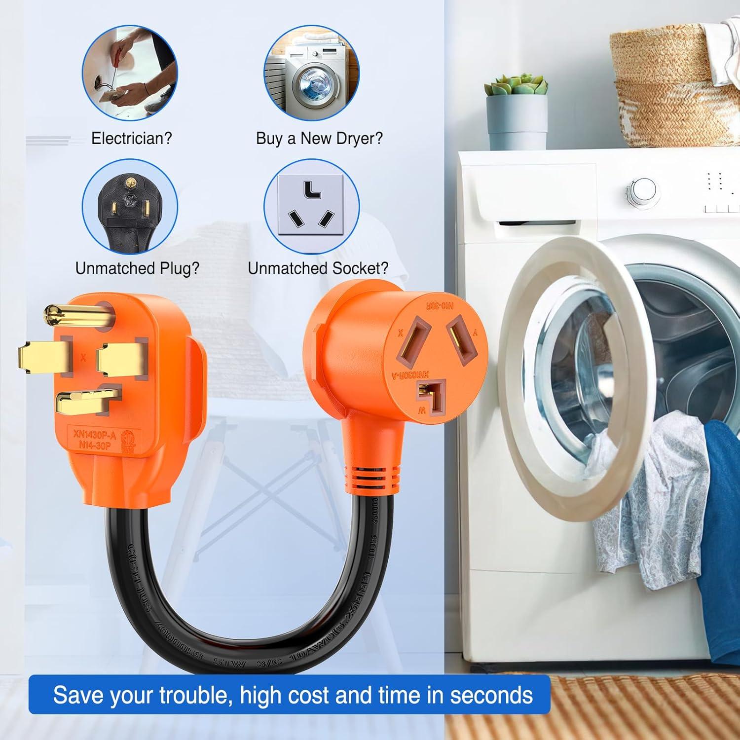 imageNilight  50033R 18 inch 50 Amp to 30 Amp RV Plug Adapter Heavy Duty Dogbone Electrical Adapter with Handle 50A Male to 30A Female Cord Adapter 125V3750W2 Years Warranty1430P to 1030R