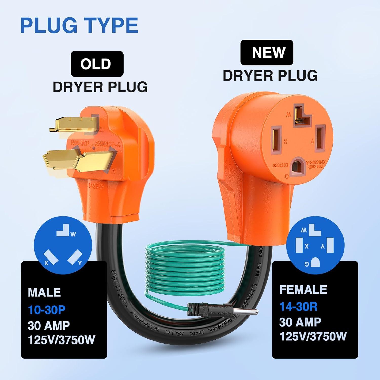 imageNilight  50033R 18 inch 50 Amp to 30 Amp RV Plug Adapter Heavy Duty Dogbone Electrical Adapter with Handle 50A Male to 30A Female Cord Adapter 125V3750W2 Years Warranty1030P to 1430R wGround Wire