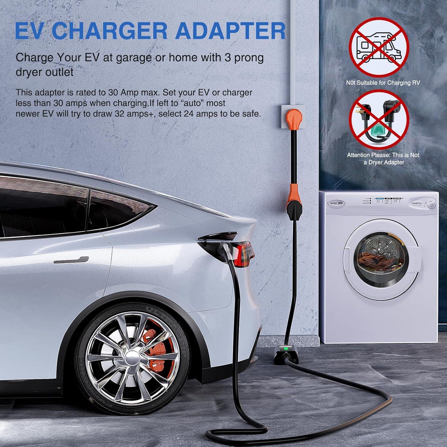 imageNilight  50033R 18 inch 50 Amp to 30 Amp RV Plug Adapter Heavy Duty Dogbone Electrical Adapter with Handle 50A Male to 30A Female Cord Adapter 125V3750W2 Years WarrantyOld dryer plug to EV