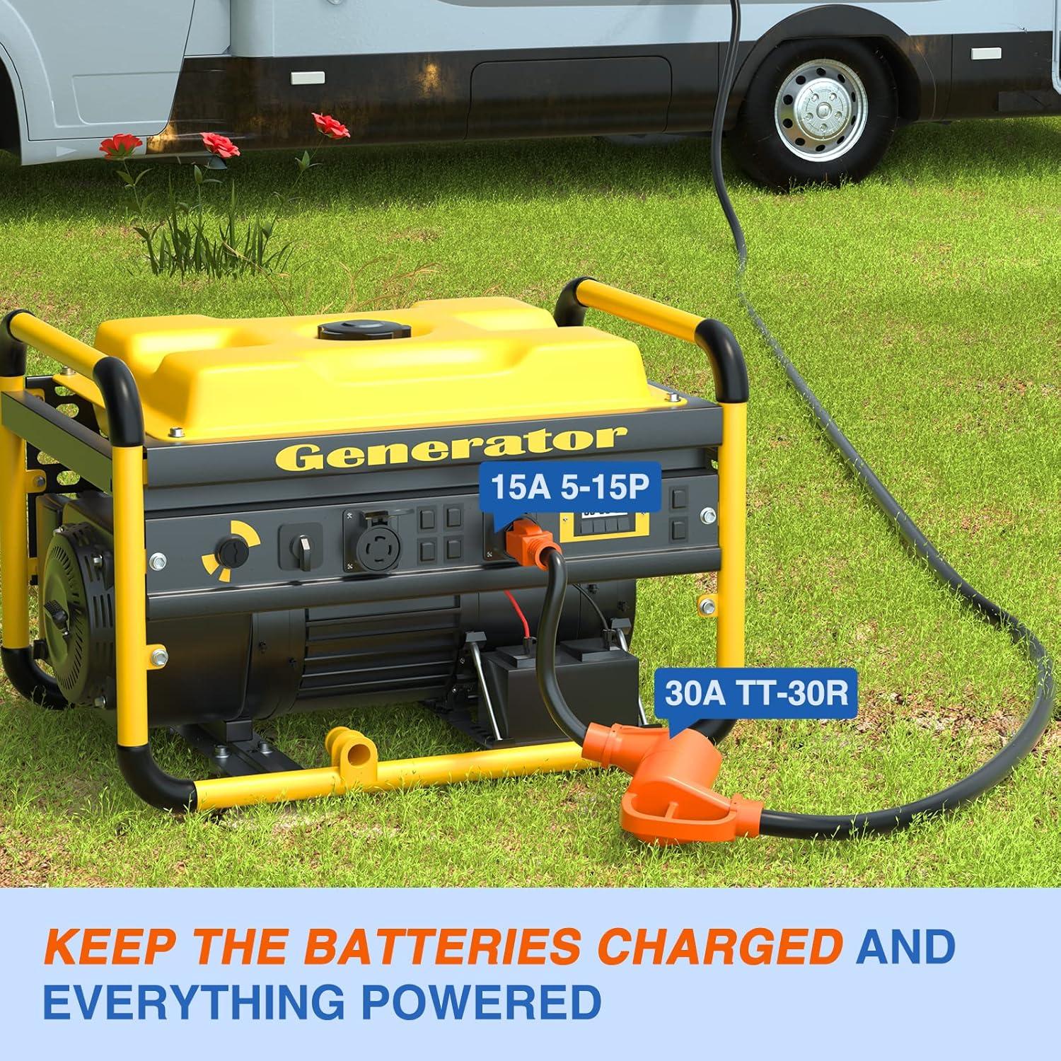 imageNilight  50033R 18 inch 50 Amp to 30 Amp RV Plug Adapter Heavy Duty Dogbone Electrical Adapter with Handle 50A Male to 30A Female Cord Adapter 125V3750W2 Years Warranty15M30F