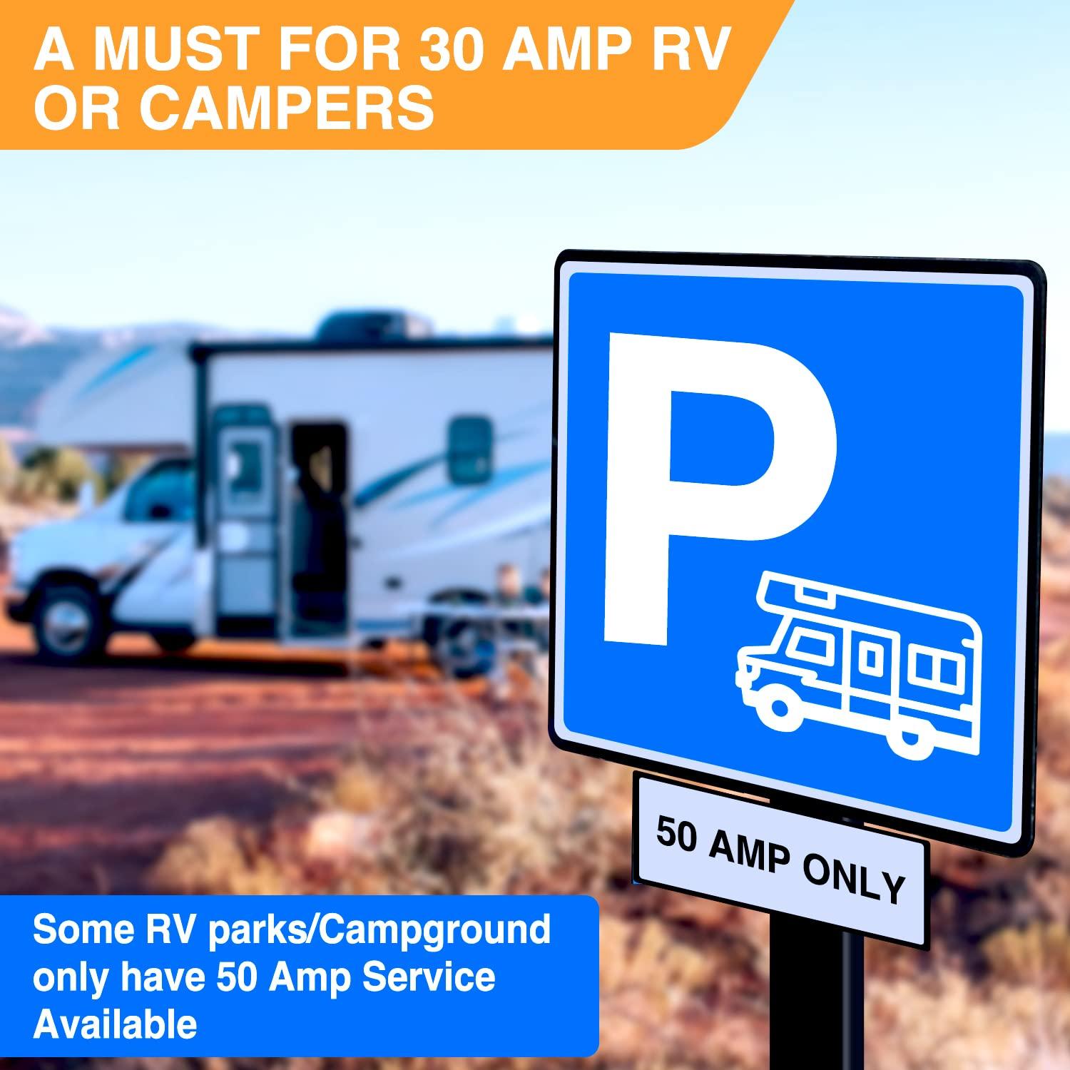 imageNilight  50033R 18 inch 50 Amp to 30 Amp RV Plug Adapter Heavy Duty Dogbone Electrical Adapter with Handle 50A Male to 30A Female Cord Adapter 125V3750W2 Years Warranty50M30F