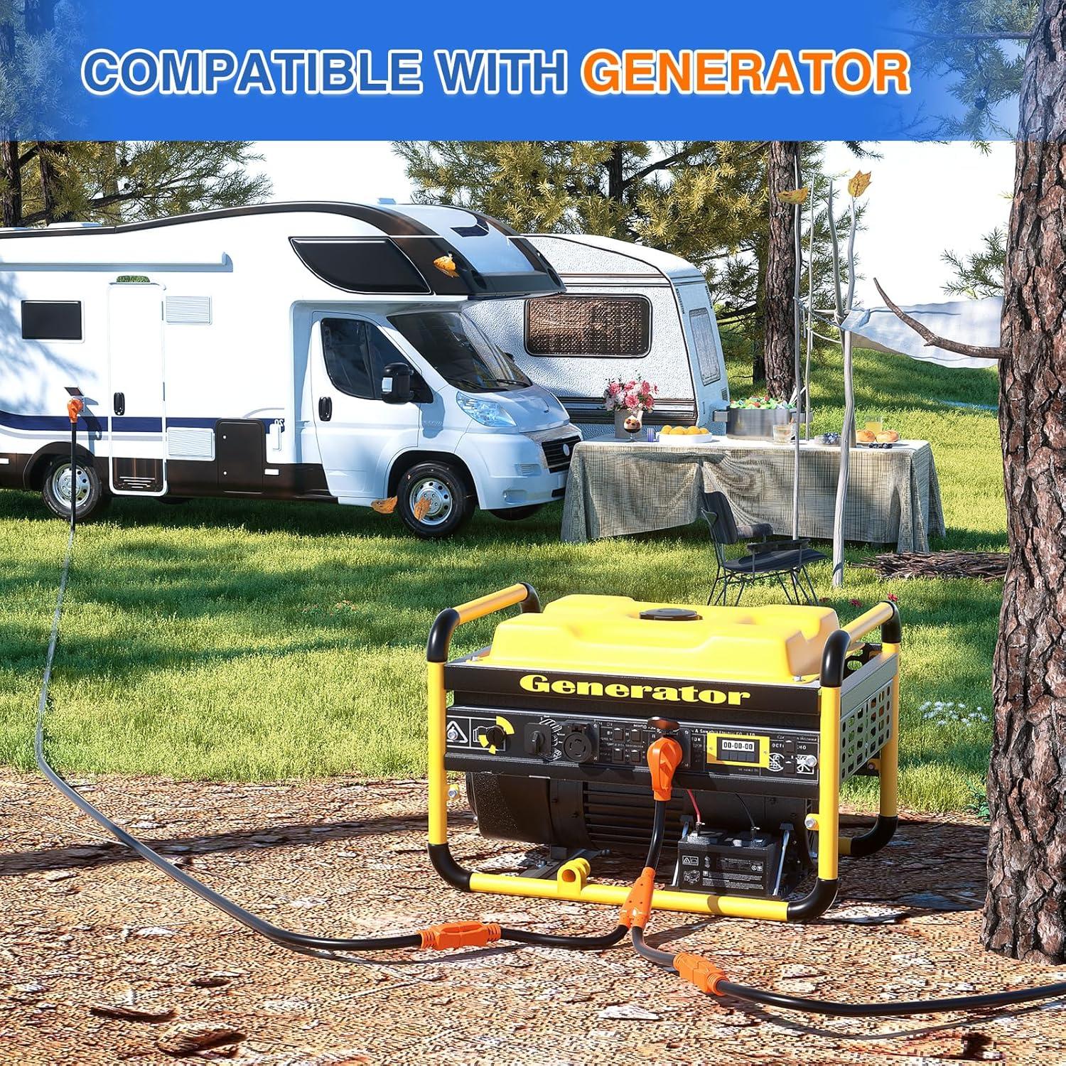 imageNilight  50033R 18 inch 50 Amp to 30 Amp RV Plug Adapter Heavy Duty Dogbone Electrical Adapter with Handle 50A Male to 30A Female Cord Adapter 125V3750W2 Years Warranty30M15F Y Splitter