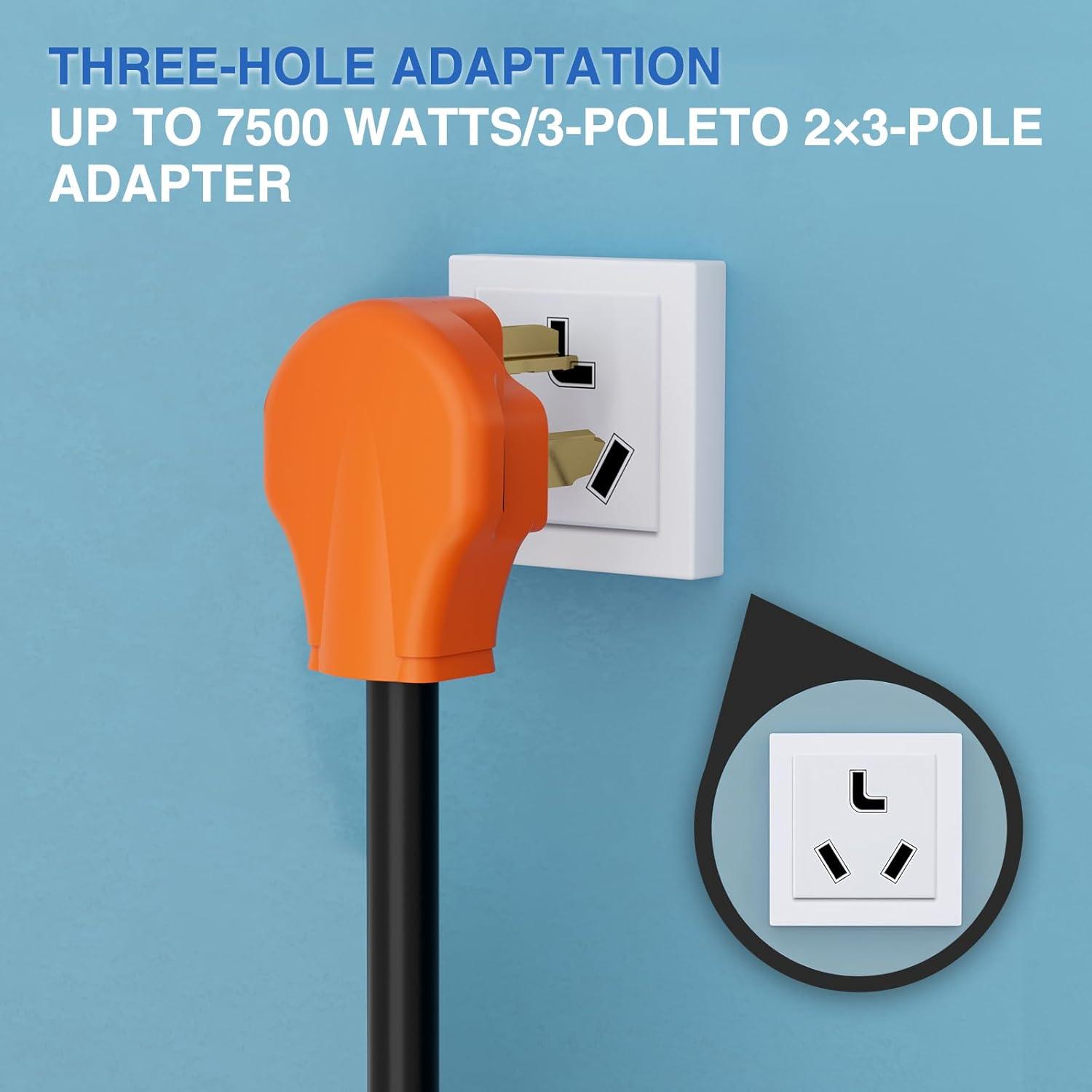 imageNilight  50033R 18 inch 50 Amp to 30 Amp RV Plug Adapter Heavy Duty Dogbone Electrical Adapter with Handle 50A Male to 30A Female Cord Adapter 125V3750W2 Years Warranty1030P1030R Y Splitter