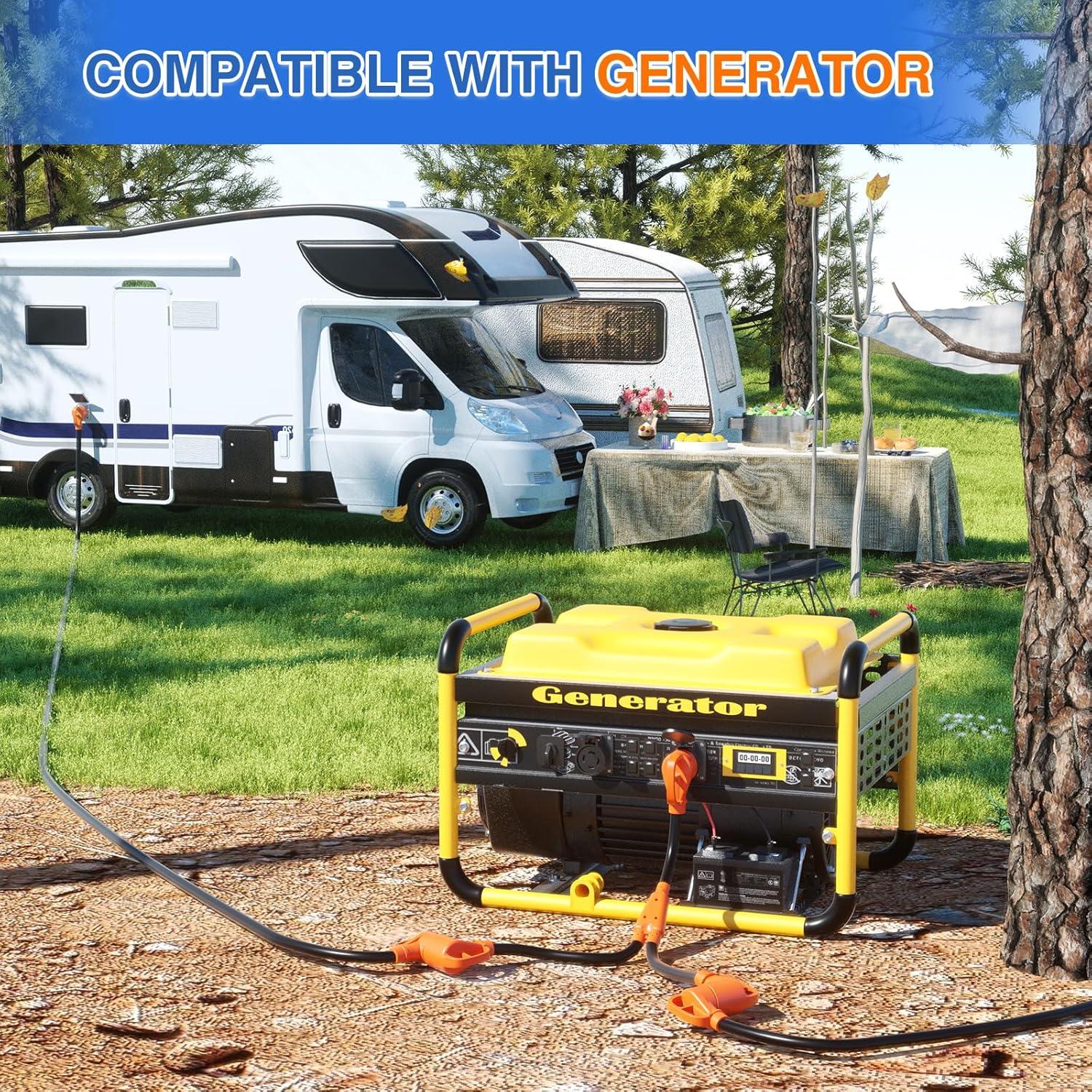 imageNilight  50033R 18 inch 50 Amp to 30 Amp RV Plug Adapter Heavy Duty Dogbone Electrical Adapter with Handle 50A Male to 30A Female Cord Adapter 125V3750W2 Years Warranty30M30F Y Splitter