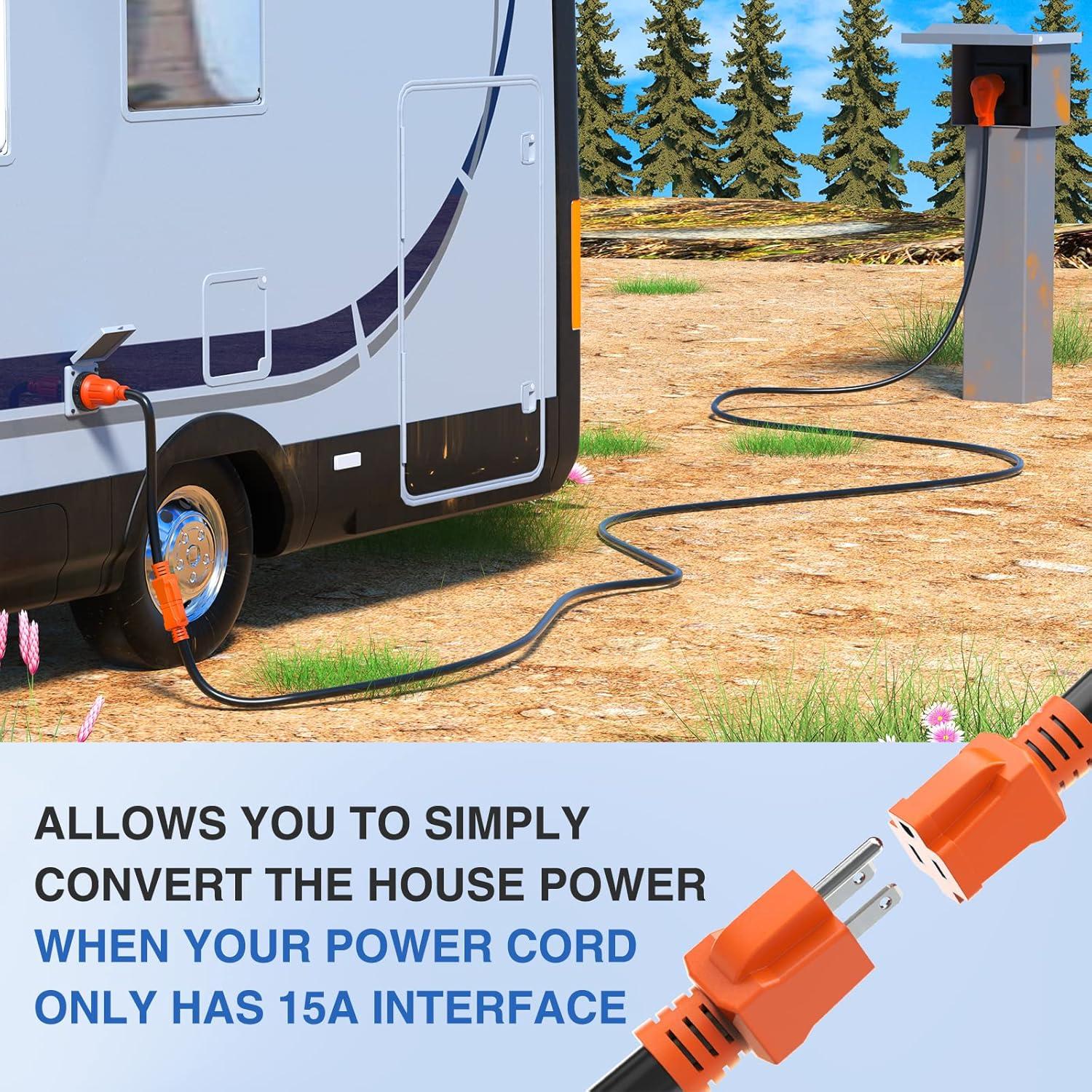 imageNilight  50033R 18 inch 50 Amp to 30 Amp RV Plug Adapter Heavy Duty Dogbone Electrical Adapter with Handle 50A Male to 30A Female Cord Adapter 125V3750W2 Years Warranty15M30F Locking