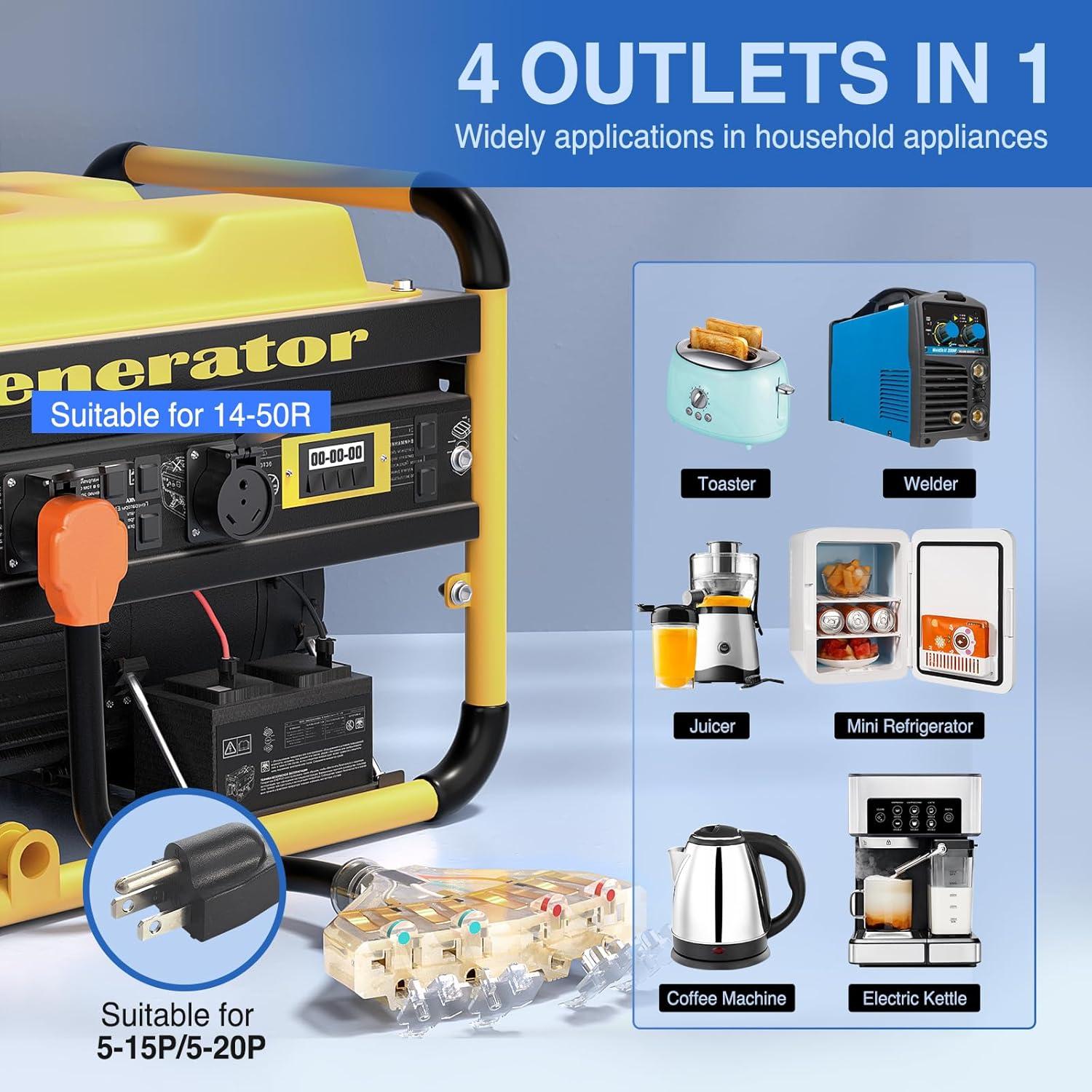 imageNilight  50033R 18 inch 50 Amp to 30 Amp RV Plug Adapter Heavy Duty Dogbone Electrical Adapter with Handle 50A Male to 30A Female Cord Adapter 125V3750W2 Years Warranty1450P to 515R520R 4Prong