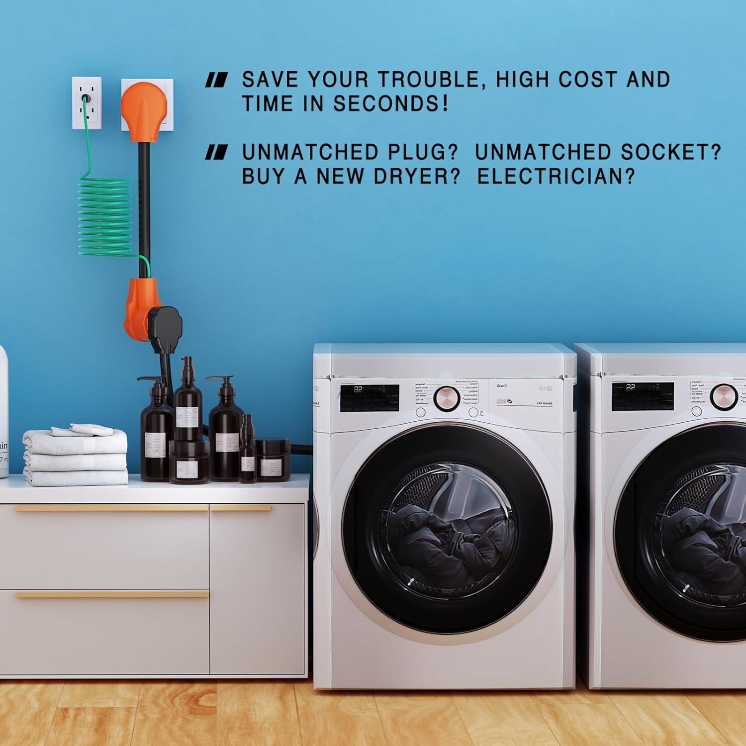 imageNilight  50033R 18 inch 50 Amp to 30 Amp RV Plug Adapter Heavy Duty Dogbone Electrical Adapter with Handle 50A Male to 30A Female Cord Adapter 125V3750W2 Years Warranty1030P to 1430R wGround Wire