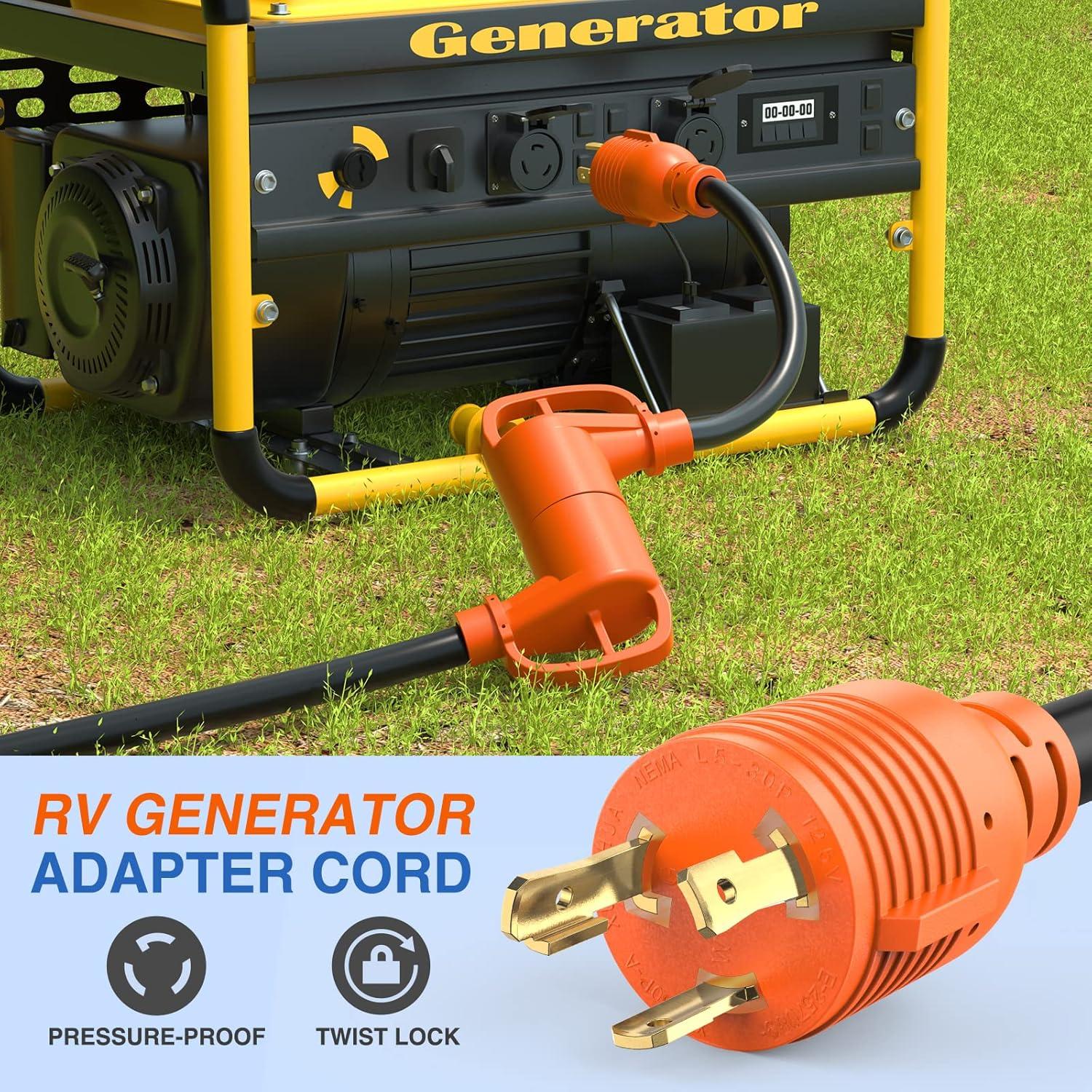 imageNilight  50033R 18 inch 50 Amp to 30 Amp RV Plug Adapter Heavy Duty Dogbone Electrical Adapter with Handle 50A Male to 30A Female Cord Adapter 125V3750W2 Years Warranty30M Locking 3Pin30F