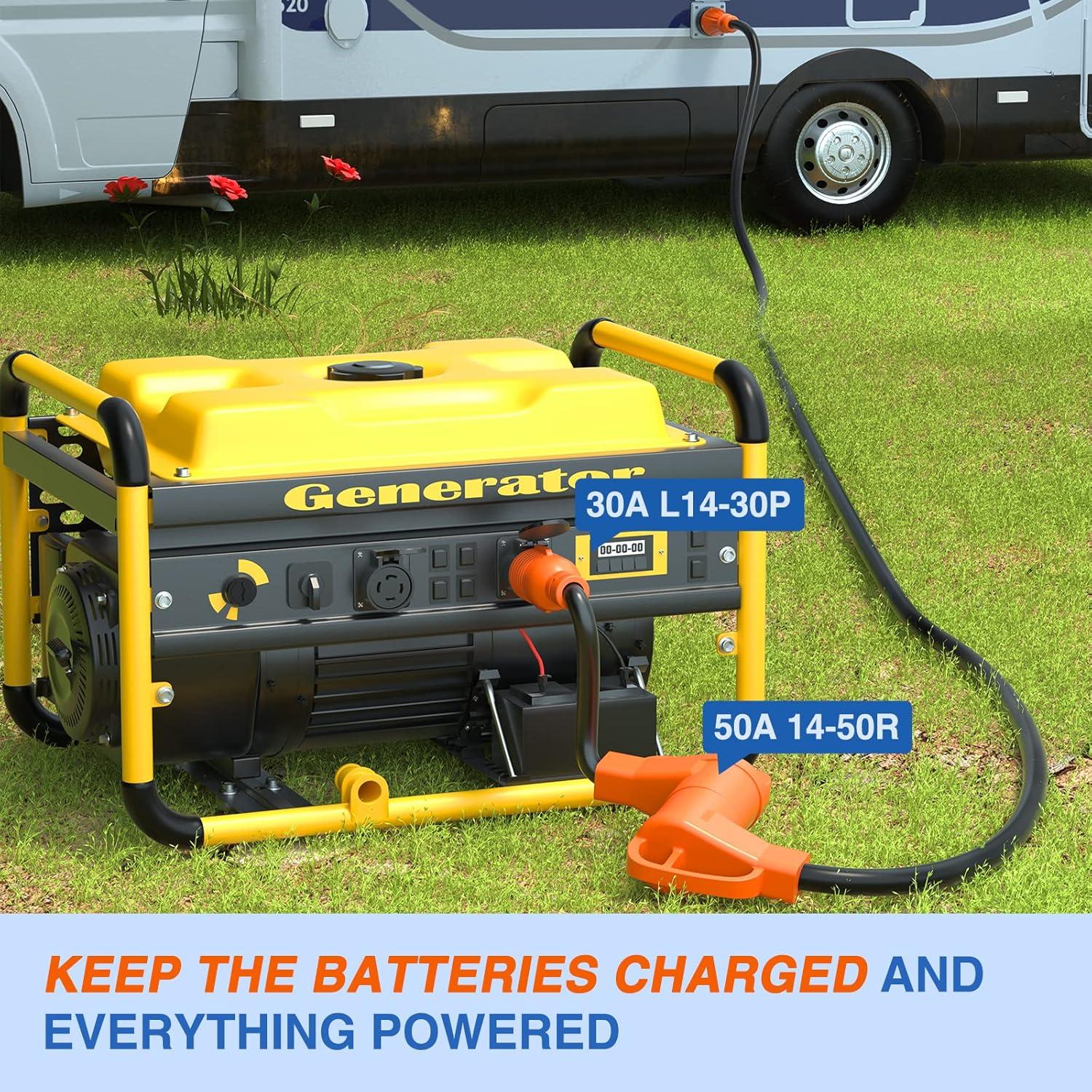 imageNilight  50033R 18 inch 50 Amp to 30 Amp RV Plug Adapter Heavy Duty Dogbone Electrical Adapter with Handle 50A Male to 30A Female Cord Adapter 125V3750W2 Years Warranty30M Locking 4Pin50F