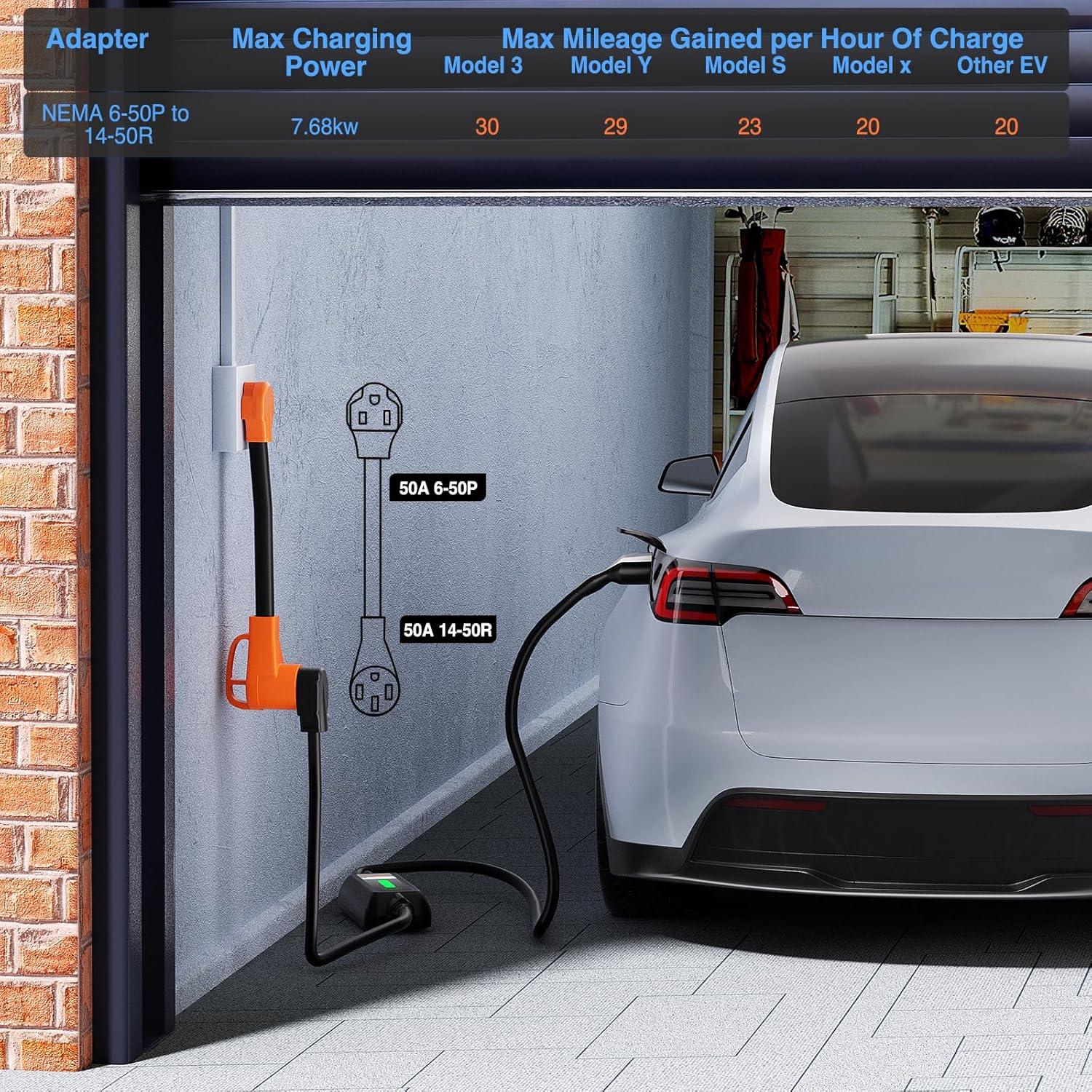 imageNilight  50033R 18 inch 50 Amp to 30 Amp RV Plug Adapter Heavy Duty Dogbone Electrical Adapter with Handle 50A Male to 30A Female Cord Adapter 125V3750W2 Years WarrantyWelder plug to EV