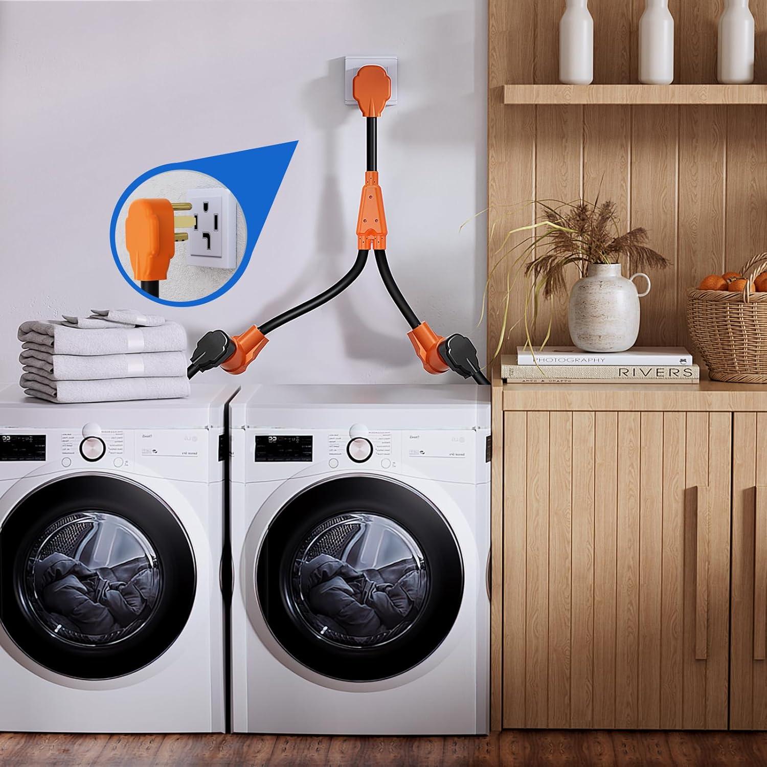 imageNilight  50033R 18 inch 50 Amp to 30 Amp RV Plug Adapter Heavy Duty Dogbone Electrical Adapter with Handle 50A Male to 30A Female Cord Adapter 125V3750W2 Years Warranty1430P1430R Y Splitter