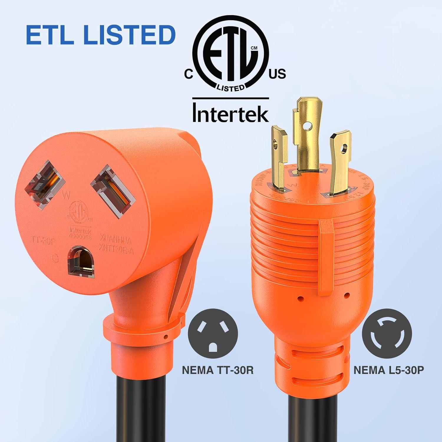 imageNilight  50033R 18 inch 50 Amp to 30 Amp RV Plug Adapter Heavy Duty Dogbone Electrical Adapter with Handle 50A Male to 30A Female Cord Adapter 125V3750W2 Years Warranty30M Locking 3Pin30F