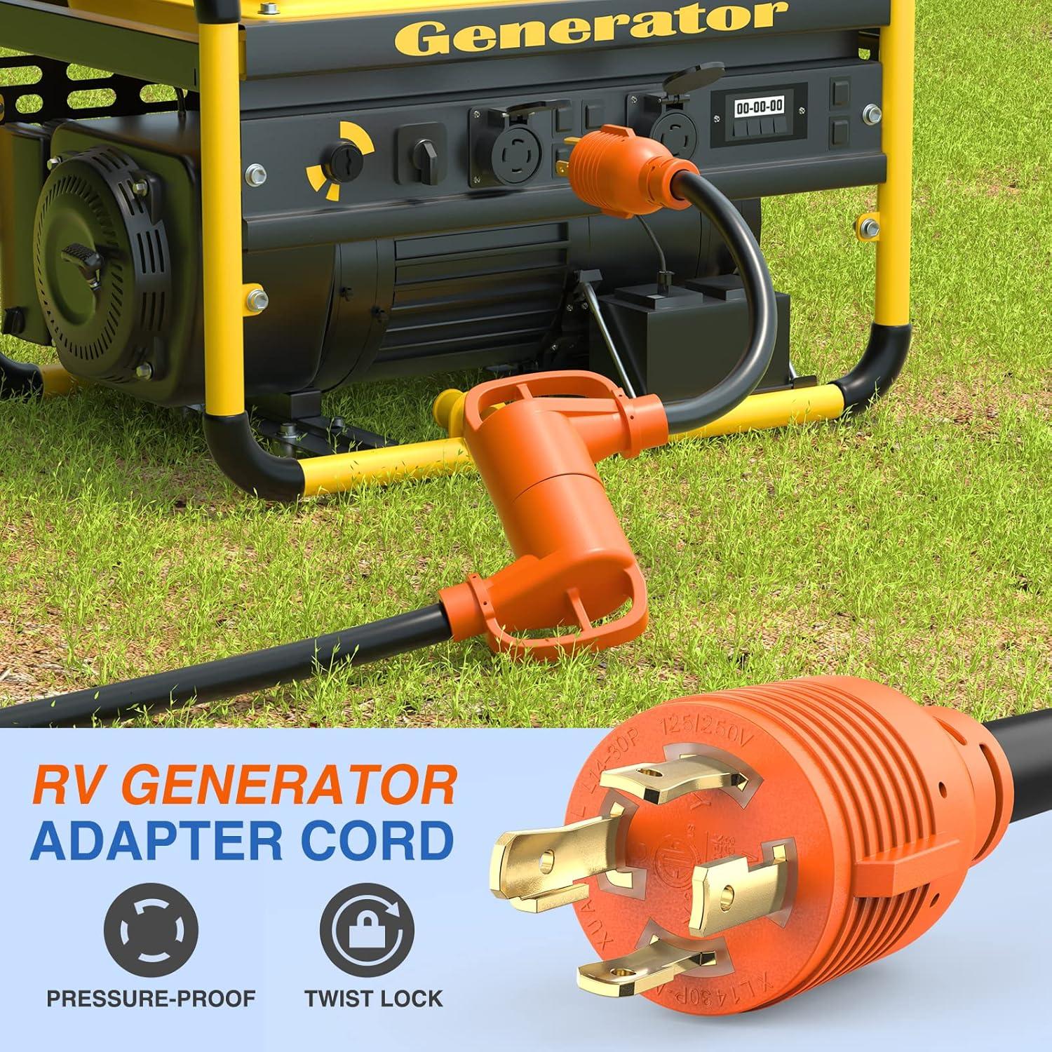 imageNilight  50033R 18 inch 50 Amp to 30 Amp RV Plug Adapter Heavy Duty Dogbone Electrical Adapter with Handle 50A Male to 30A Female Cord Adapter 125V3750W2 Years Warranty30M Locking 4Pin30F