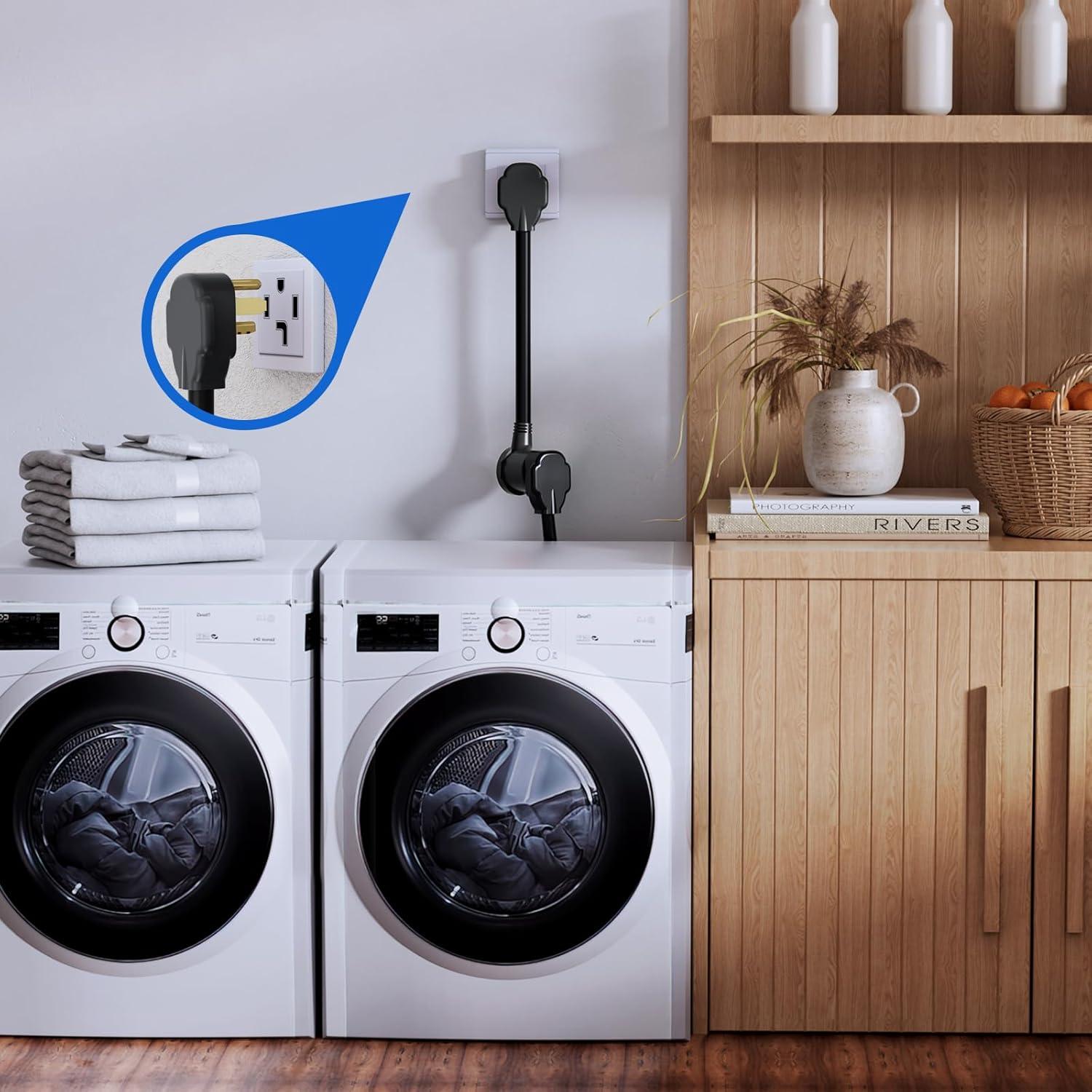 imageNilight  50033R 18 inch 50 Amp to 30 Amp RV Plug Adapter Heavy Duty Dogbone Electrical Adapter with Handle 50A Male to 30A Female Cord Adapter 125V3750W2 Years Warranty1430P to 1030R Black