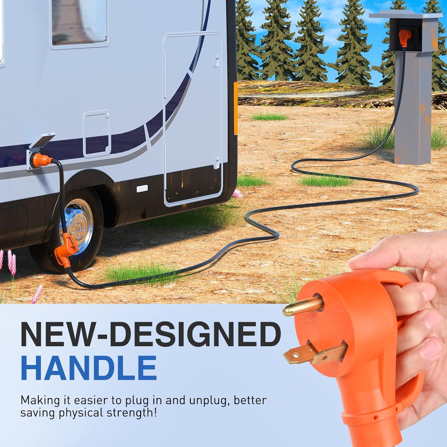 imageNilight  50033R 18 inch 50 Amp to 30 Amp RV Plug Adapter Heavy Duty Dogbone Electrical Adapter with Handle 50A Male to 30A Female Cord Adapter 125V3750W2 Years Warranty30M30F Locking