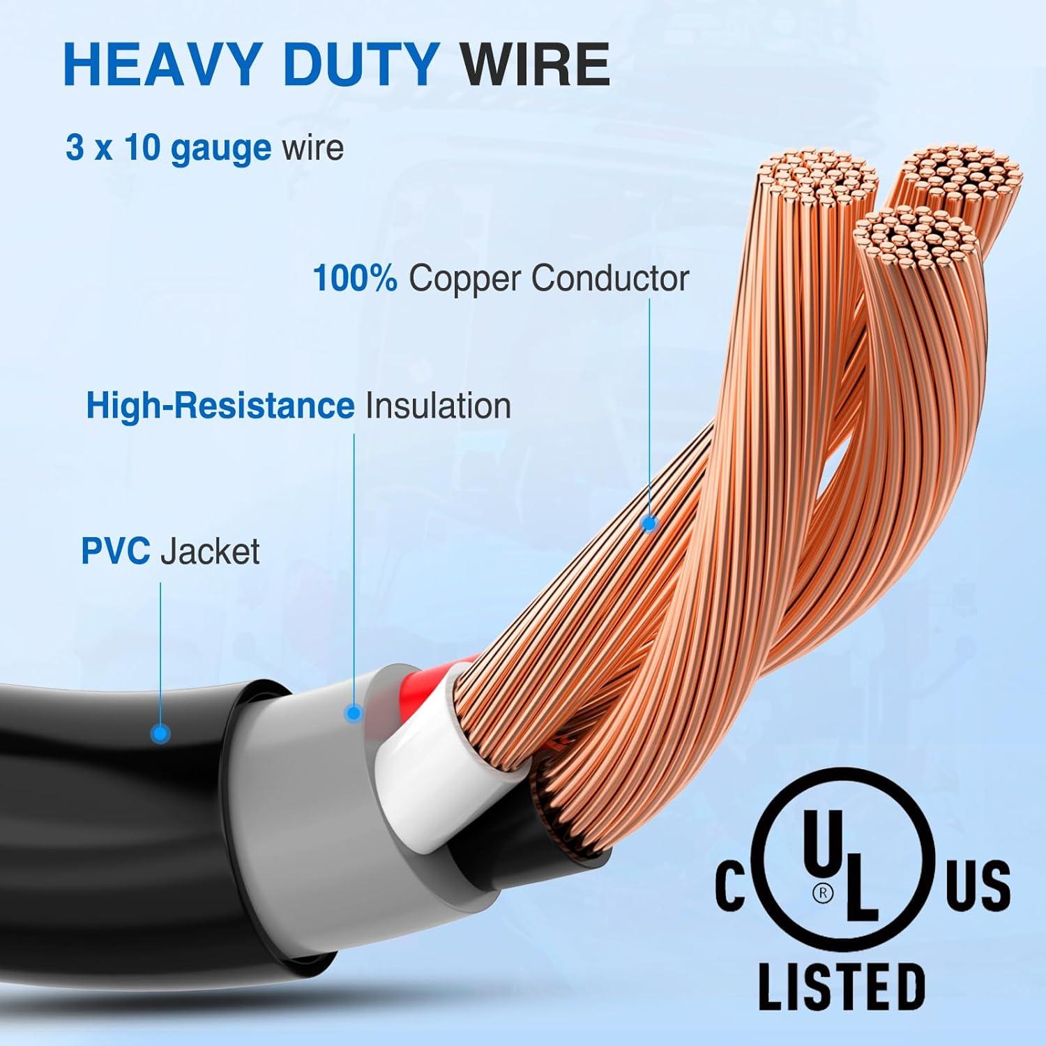 imageNilight  50033R 18 inch 50 Amp to 30 Amp RV Plug Adapter Heavy Duty Dogbone Electrical Adapter with Handle 50A Male to 30A Female Cord Adapter 125V3750W2 Years Warranty50M15F Y Splitter