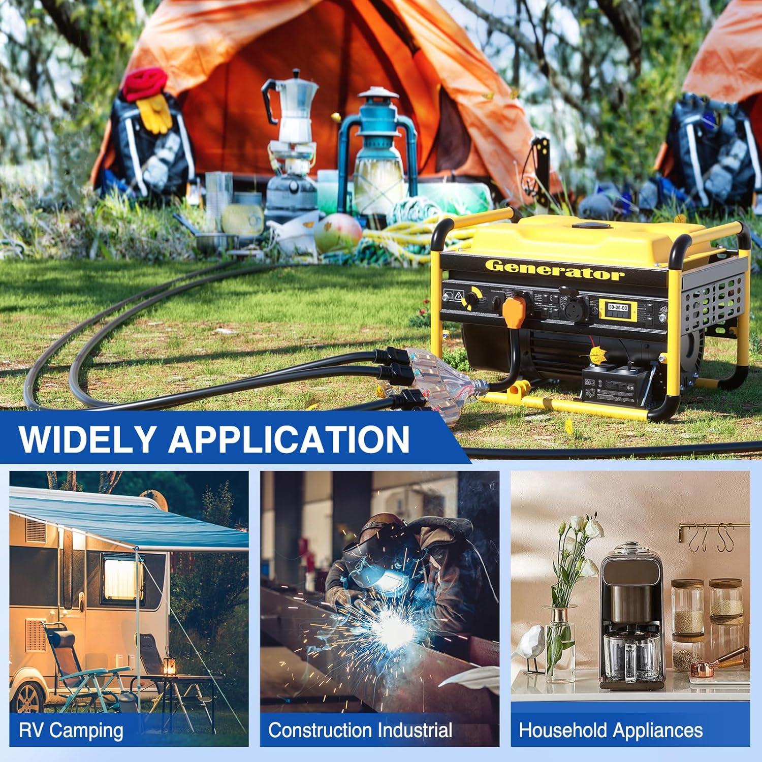 imageNilight  50033R 18 inch 50 Amp to 30 Amp RV Plug Adapter Heavy Duty Dogbone Electrical Adapter with Handle 50A Male to 30A Female Cord Adapter 125V3750W2 Years Warranty1450P to 515R520R 4Prong