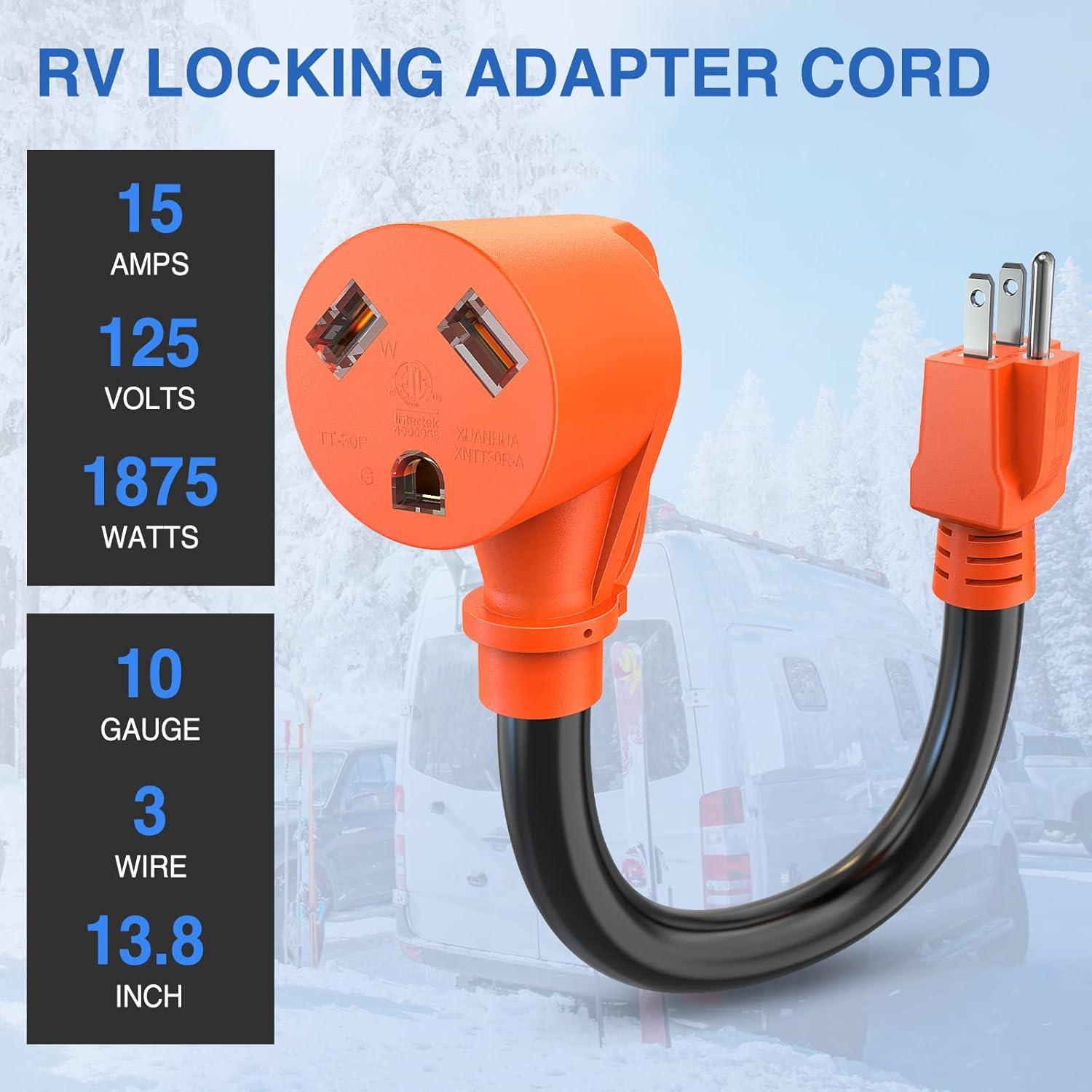 imageNilight  50033R 18 inch 50 Amp to 30 Amp RV Plug Adapter Heavy Duty Dogbone Electrical Adapter with Handle 50A Male to 30A Female Cord Adapter 125V3750W2 Years Warranty15M30F