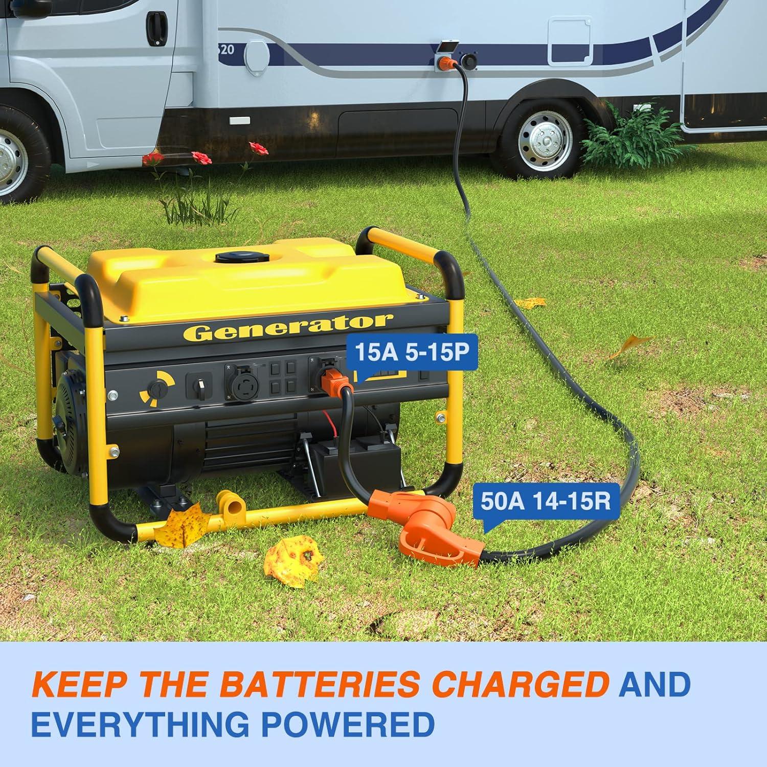 imageNilight  50033R 18 inch 50 Amp to 30 Amp RV Plug Adapter Heavy Duty Dogbone Electrical Adapter with Handle 50A Male to 30A Female Cord Adapter 125V3750W2 Years Warranty15M50F