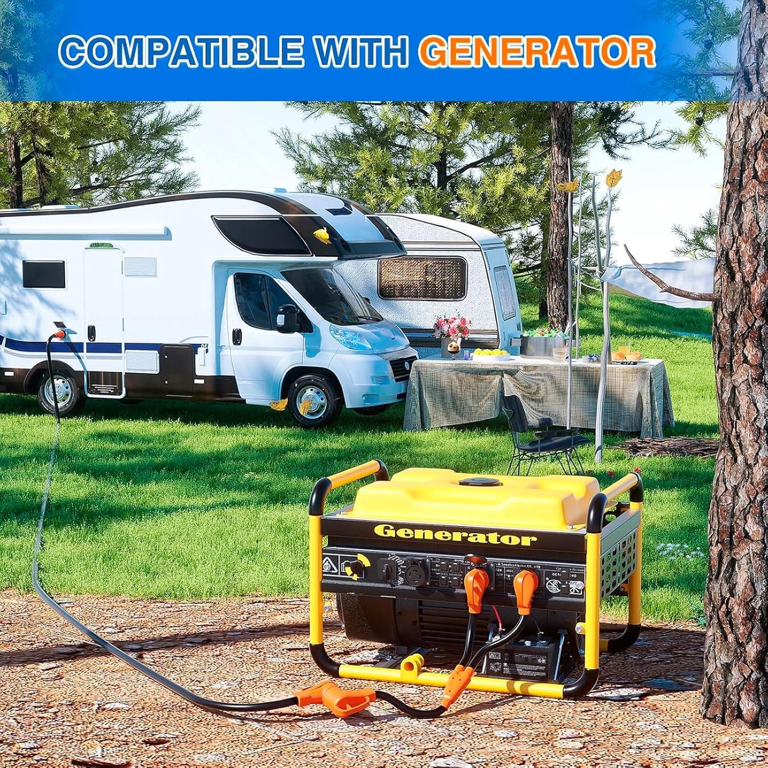 imageNilight  50033R 18 inch 50 Amp to 30 Amp RV Plug Adapter Heavy Duty Dogbone Electrical Adapter with Handle 50A Male to 30A Female Cord Adapter 125V3750W2 Years Warranty30M50F Y Splitter