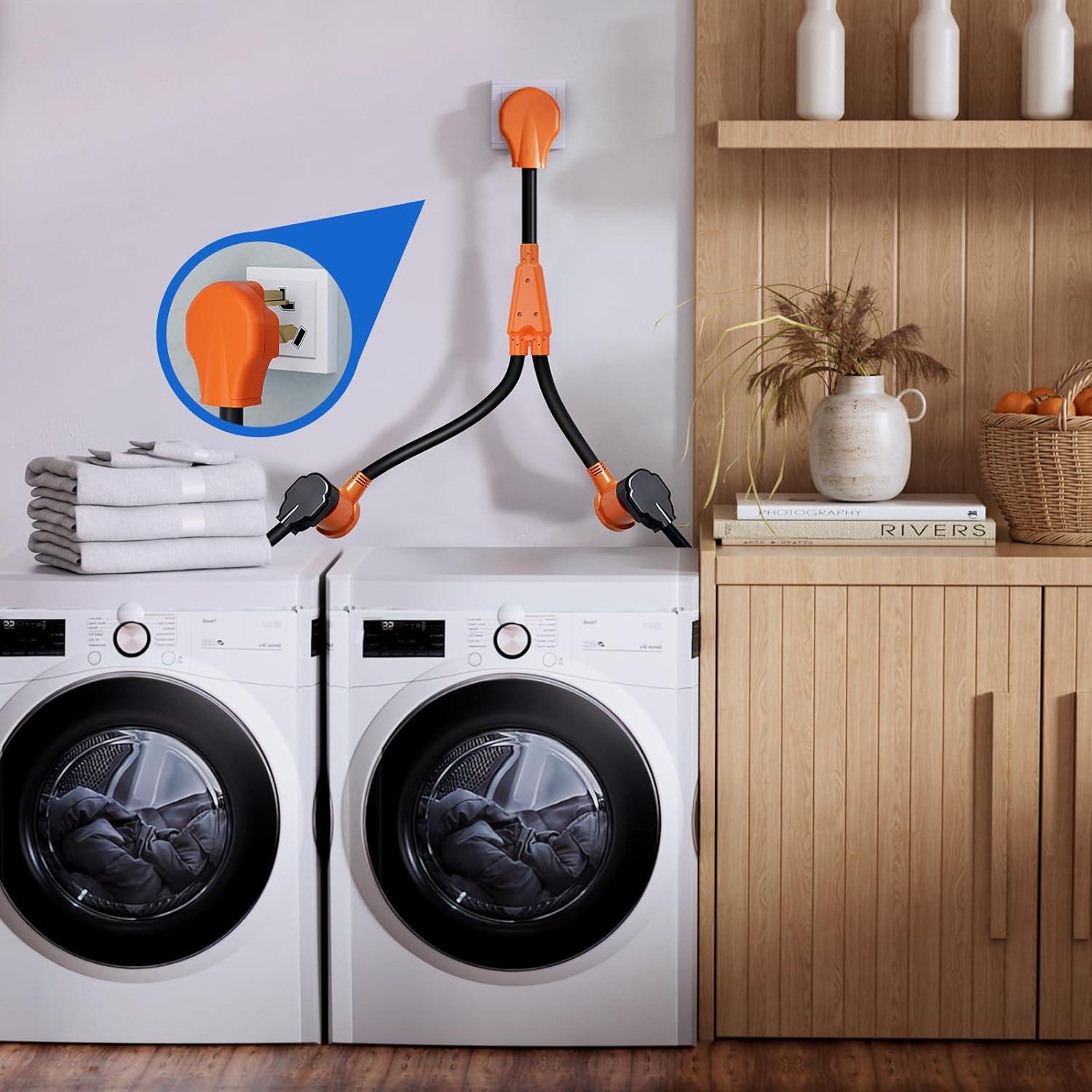 imageNilight  50033R 18 inch 50 Amp to 30 Amp RV Plug Adapter Heavy Duty Dogbone Electrical Adapter with Handle 50A Male to 30A Female Cord Adapter 125V3750W2 Years Warranty1030P1030R Y Splitter