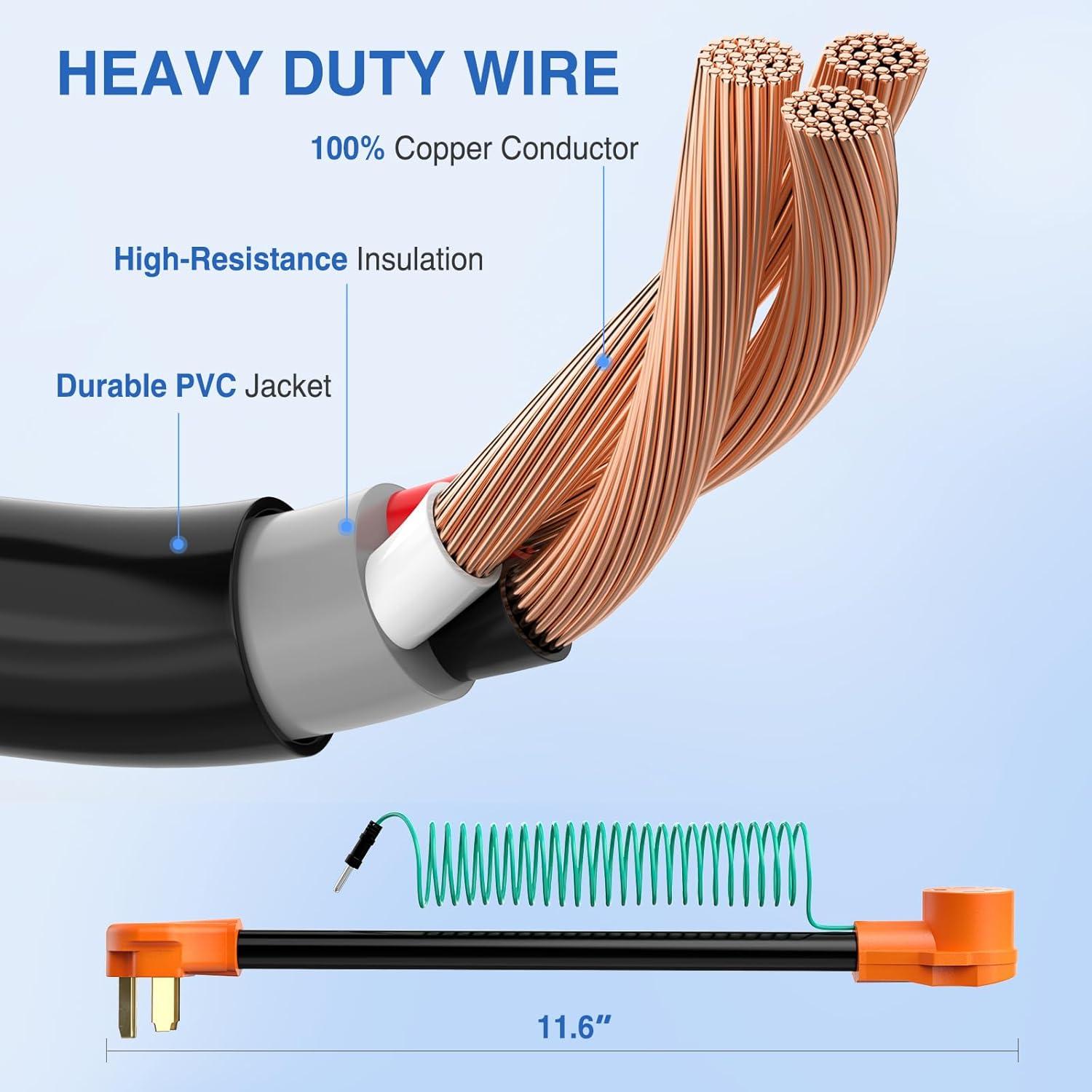 imageNilight  50033R 18 inch 50 Amp to 30 Amp RV Plug Adapter Heavy Duty Dogbone Electrical Adapter with Handle 50A Male to 30A Female Cord Adapter 125V3750W2 Years Warranty1030P to 1430R wGround Wire