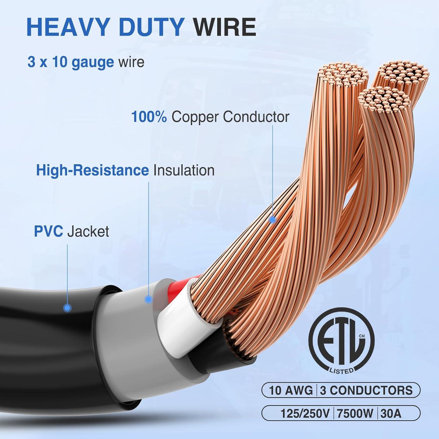 imageNilight  50033R 18 inch 50 Amp to 30 Amp RV Plug Adapter Heavy Duty Dogbone Electrical Adapter with Handle 50A Male to 30A Female Cord Adapter 125V3750W2 Years Warranty1030P1030R Y Splitter