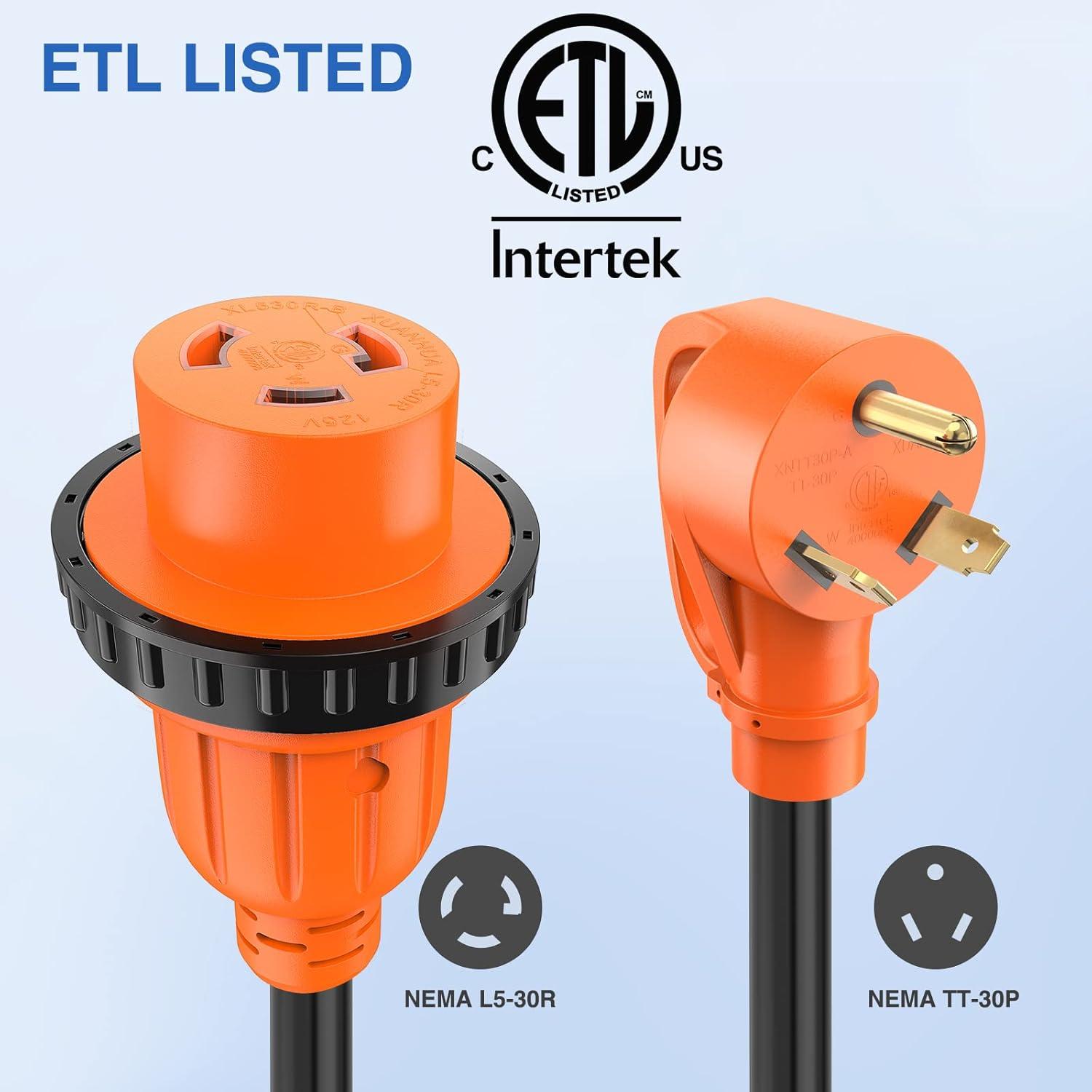 imageNilight  50033R 18 inch 50 Amp to 30 Amp RV Plug Adapter Heavy Duty Dogbone Electrical Adapter with Handle 50A Male to 30A Female Cord Adapter 125V3750W2 Years Warranty30M30F Locking