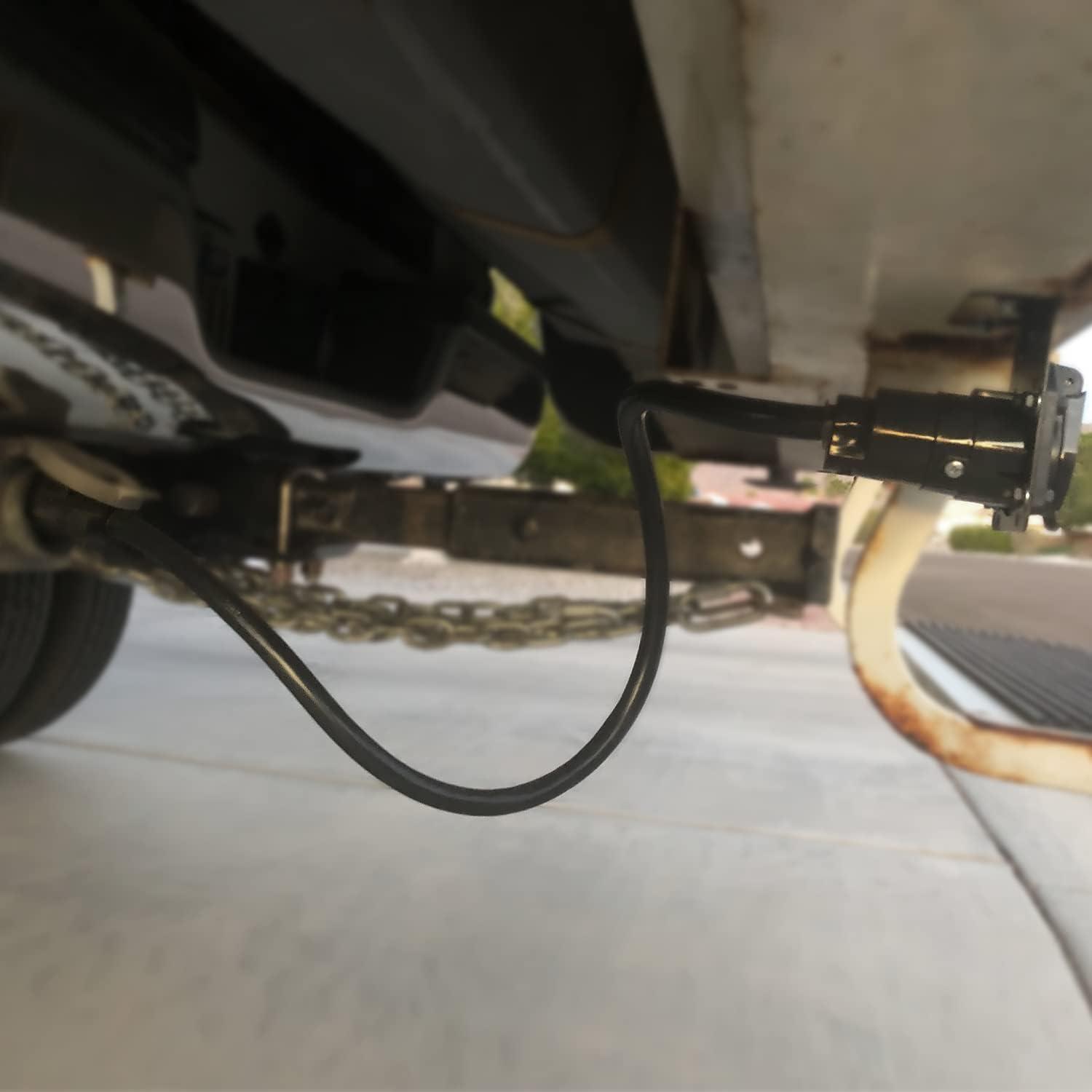 imageNilight  50050R 7Way Trailer Plug Socket Extension Cable 3FT Long 1014 AWG DoubleProng Copper TerminalsWires for 7Blade Trailer Wiring Connector Cord 2 Years Warranty12FT Trailer Extension Cord