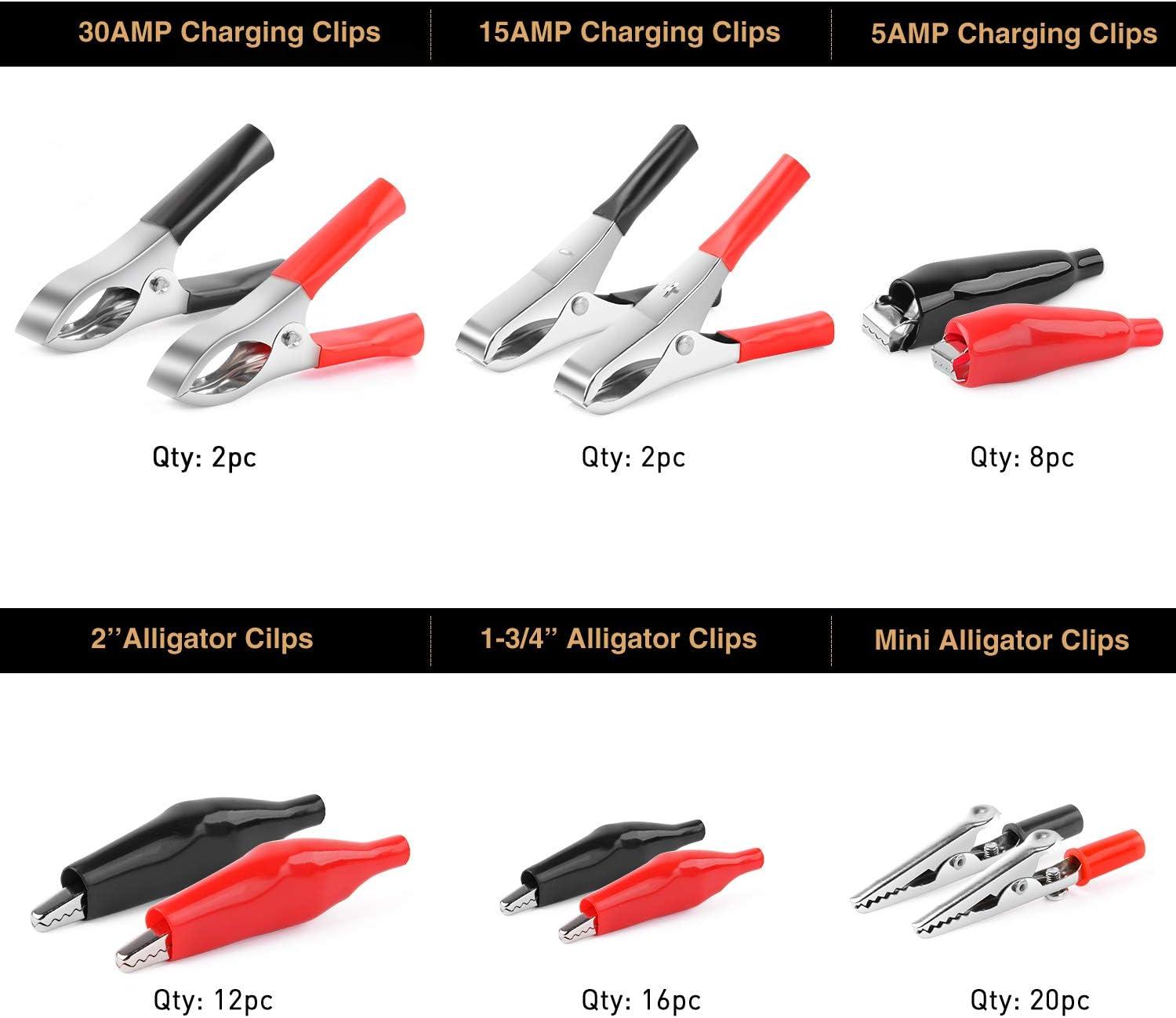 imageNilight  50052R 60Pcs Metal Alligator Clip Clamp Assortment Test Lead Electrical Battery Clamp Connector Alligator Connector Electrical Assortment Charging Clip