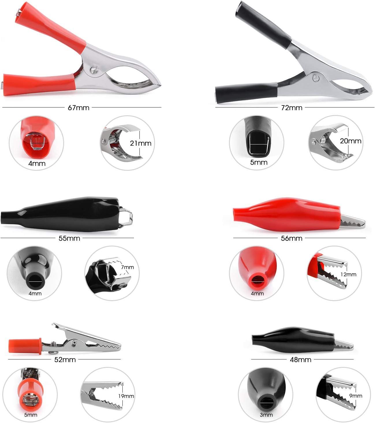 imageNilight  50052R 60Pcs Metal Alligator Clip Clamp Assortment Test Lead Electrical Battery Clamp Connector Alligator Connector Electrical Assortment Charging Clip