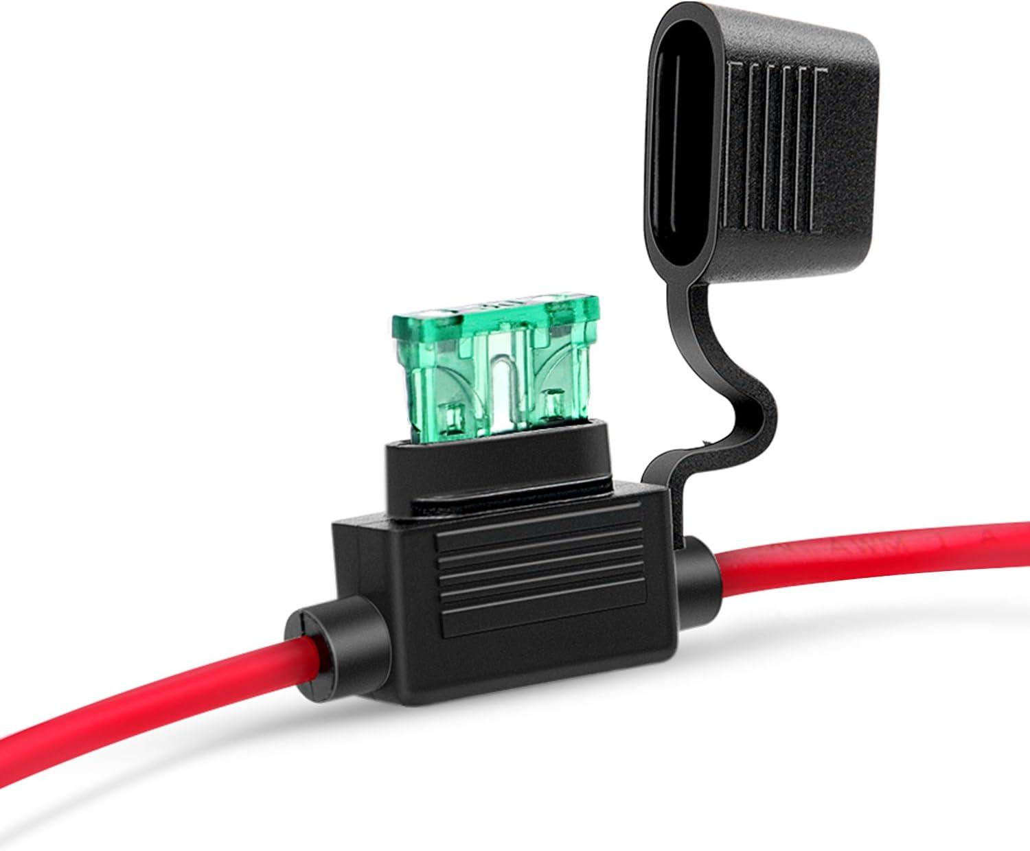 imageNilight 10 Pack NIFH01 Inline Holder 14AWG Wiring Harness ATCATO 30AMP Blade Automotive Fuse Holder10 2 Years Warranty10Pcs 14AWG Fuse Holder