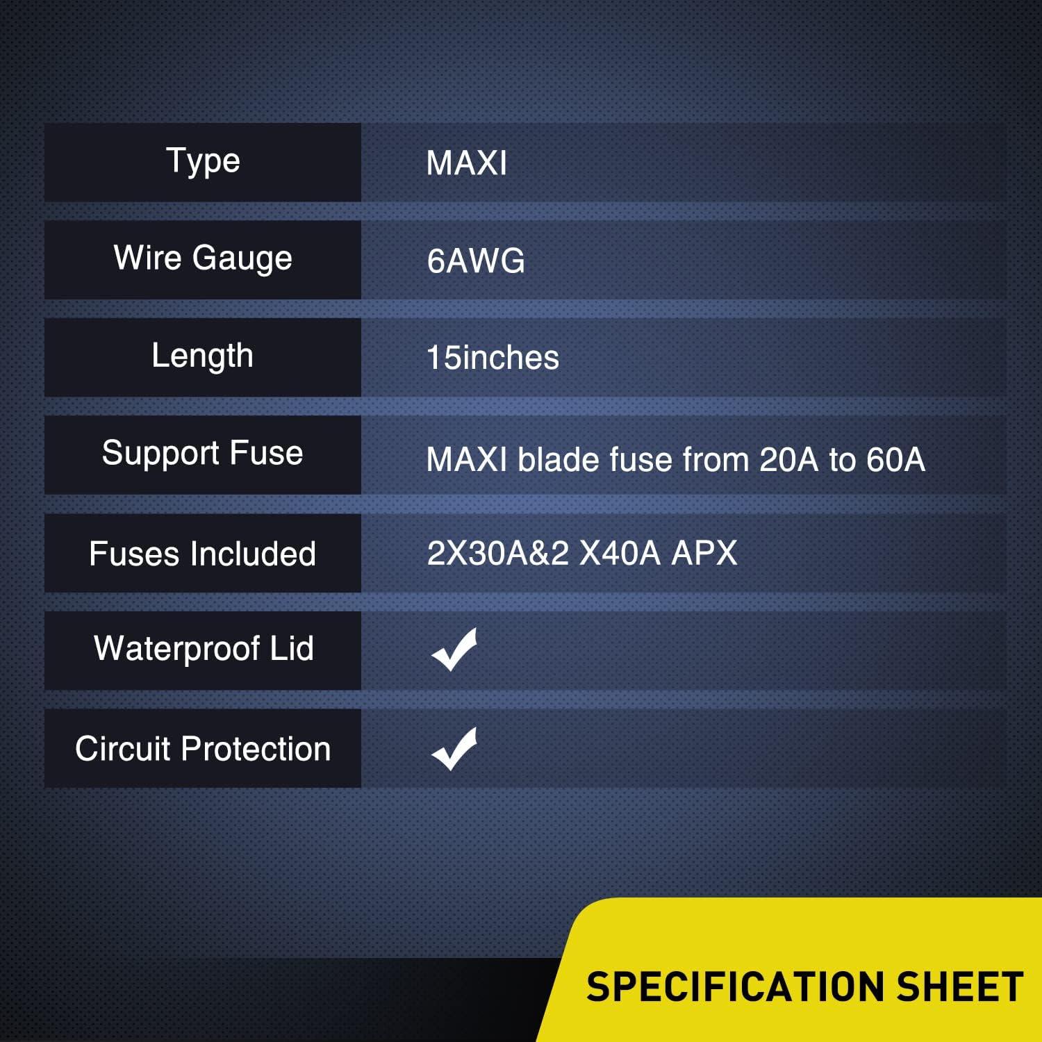 imageNilight 10 Pack NIFH01 Inline Holder 14AWG Wiring Harness ATCATO 30AMP Blade Automotive Fuse Holder10 2 Years Warranty2Pcs 10AWG Maxi Fuse Holder
