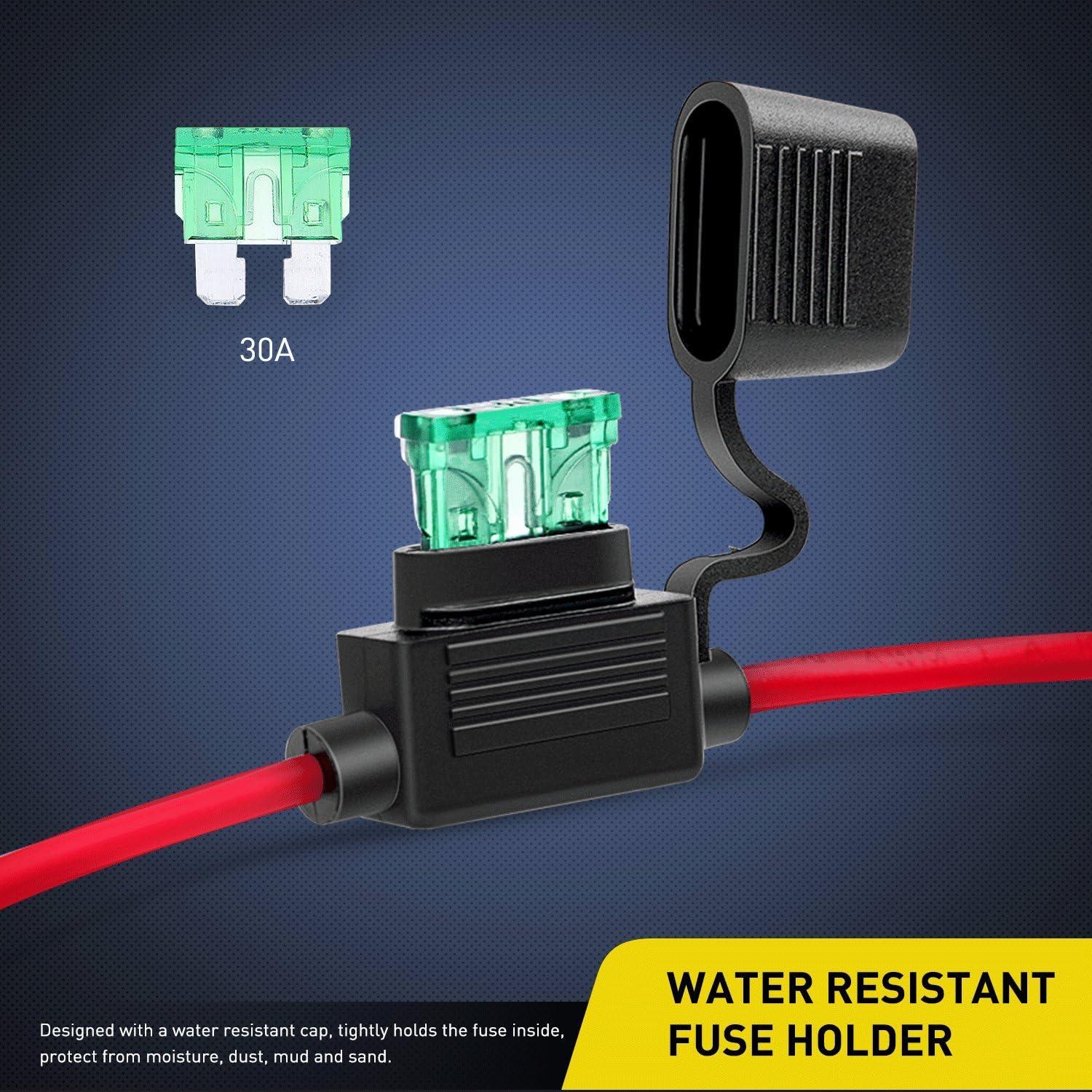 imageNilight 10 Pack NIFH01 Inline Holder 14AWG Wiring Harness ATCATO 30AMP Blade Automotive Fuse Holder10 2 Years Warranty5Pcs 12AWG Fuse Holder